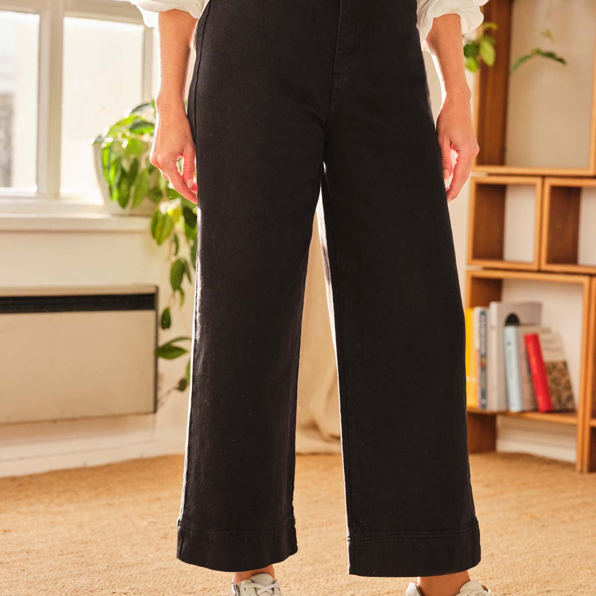 Basics High Waisted Jersey Knit Culotte Pants