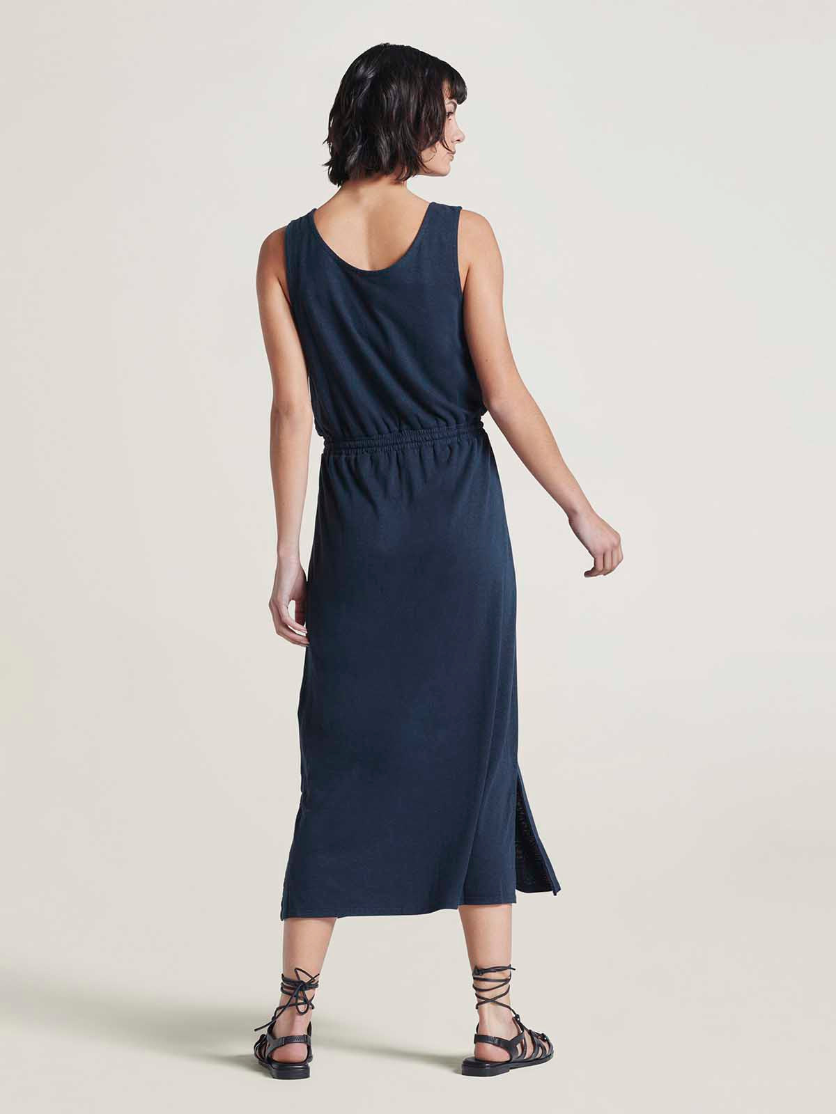 The Classic Hemp Jersey Tank Maxi Dress Navy