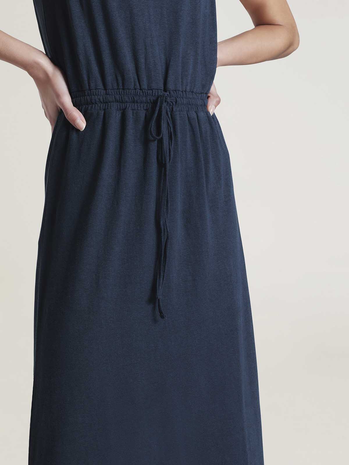 The Classic Hemp Jersey Tank Maxi Dress Navy