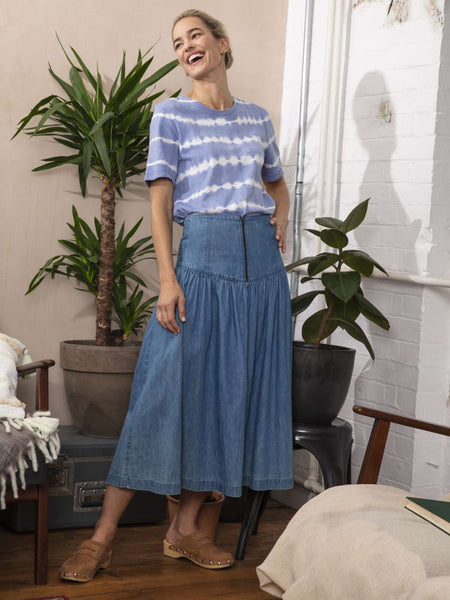 Cotton chambray clearance maxi skirt