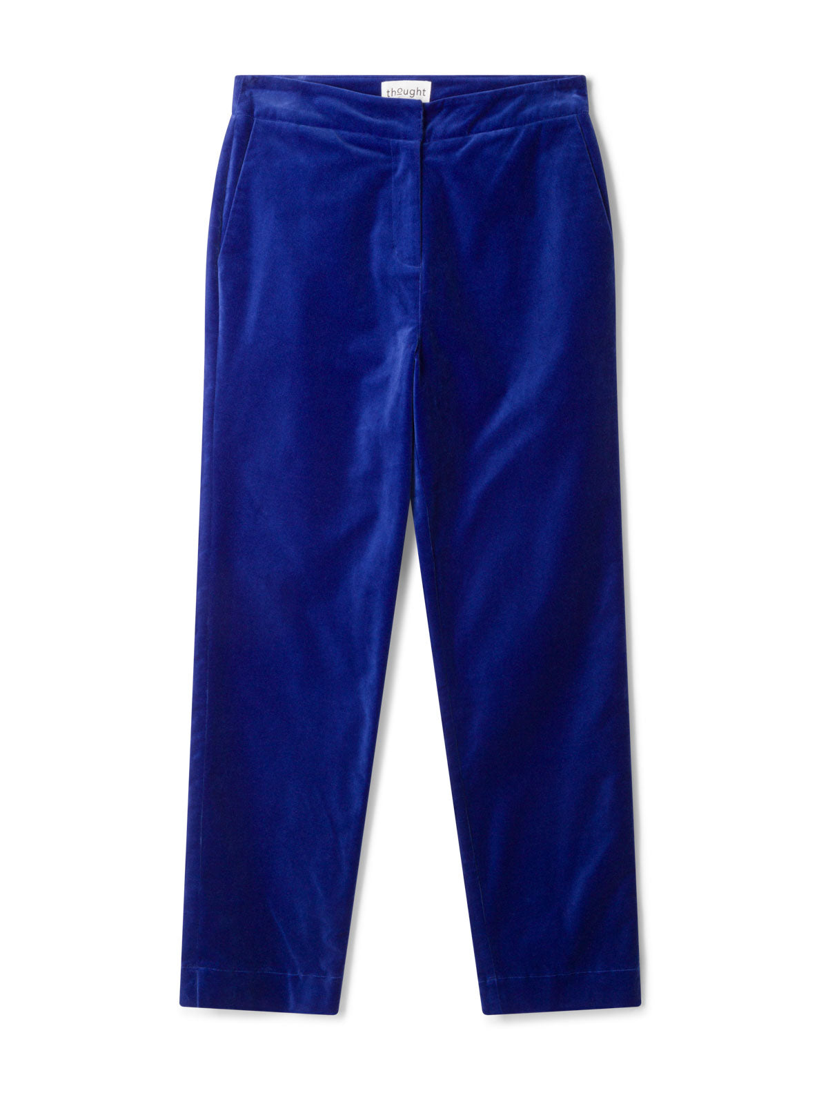 WWB7688 Alleegra Organic Cotton Velvet Trousers Dark Sapphire Blue Cut Out