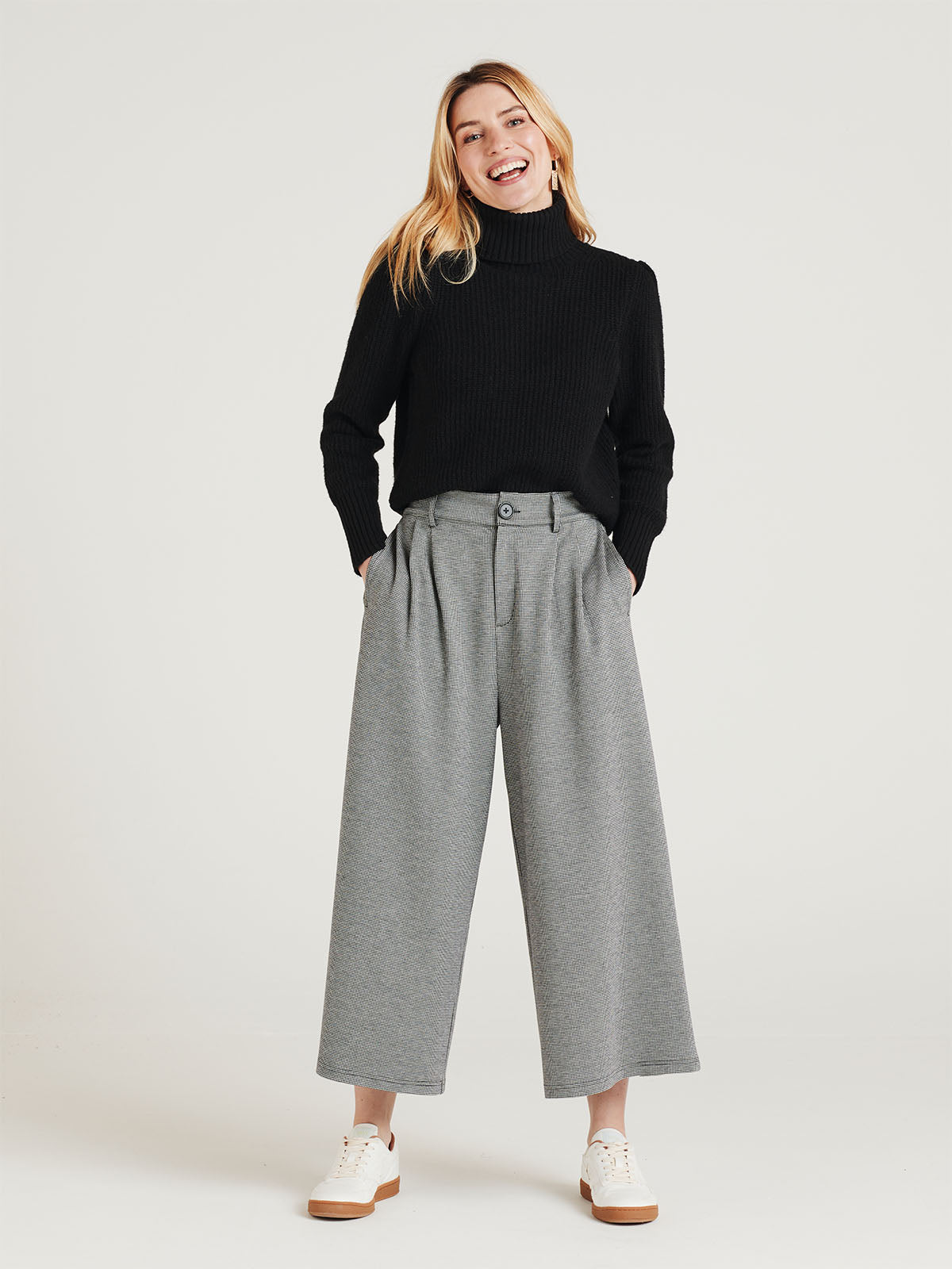 Women's Basic Solid Black High Waisted Jersey Culottes | Boohoo UK