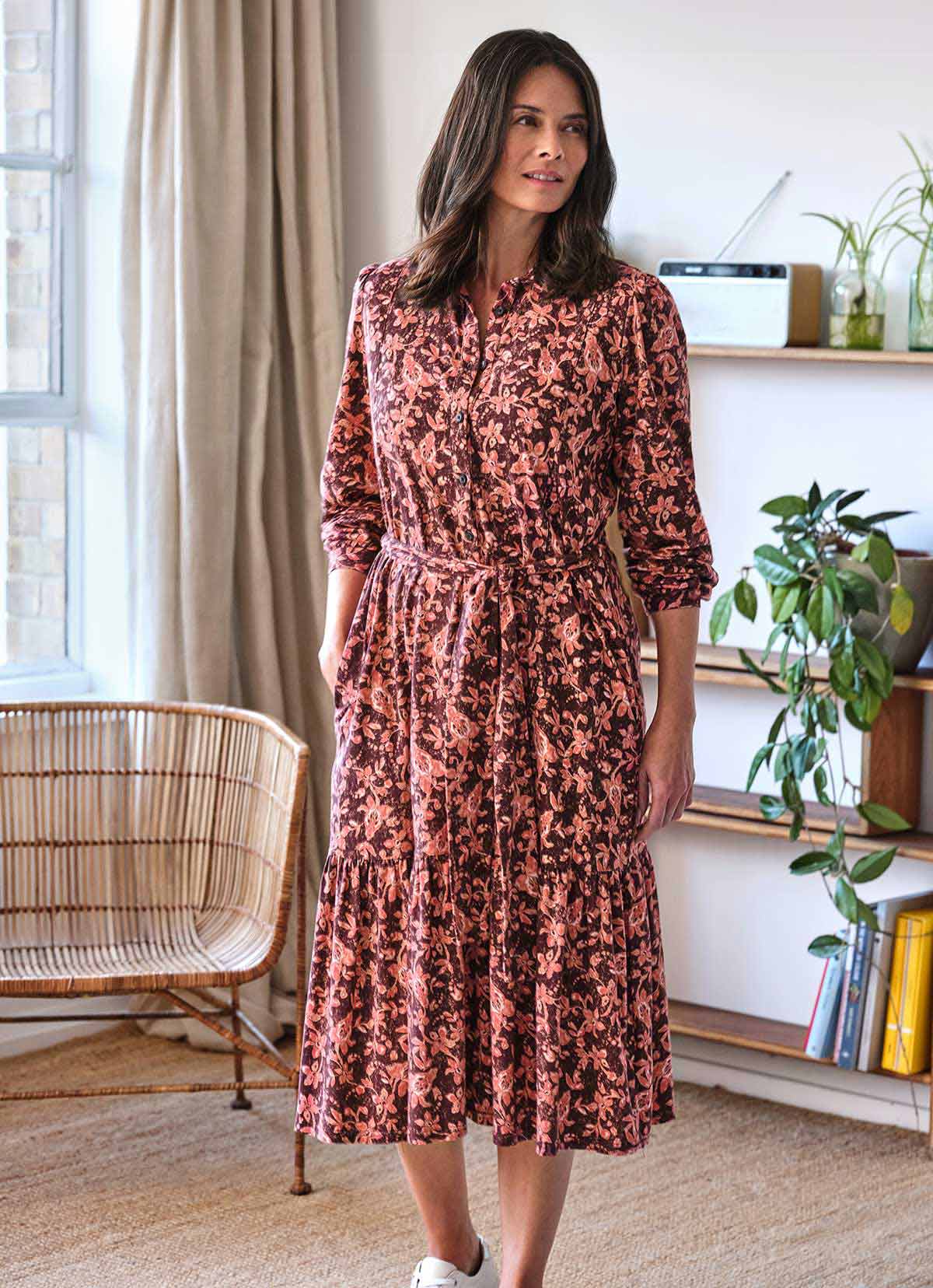 Elderberry print dobby dress hotsell