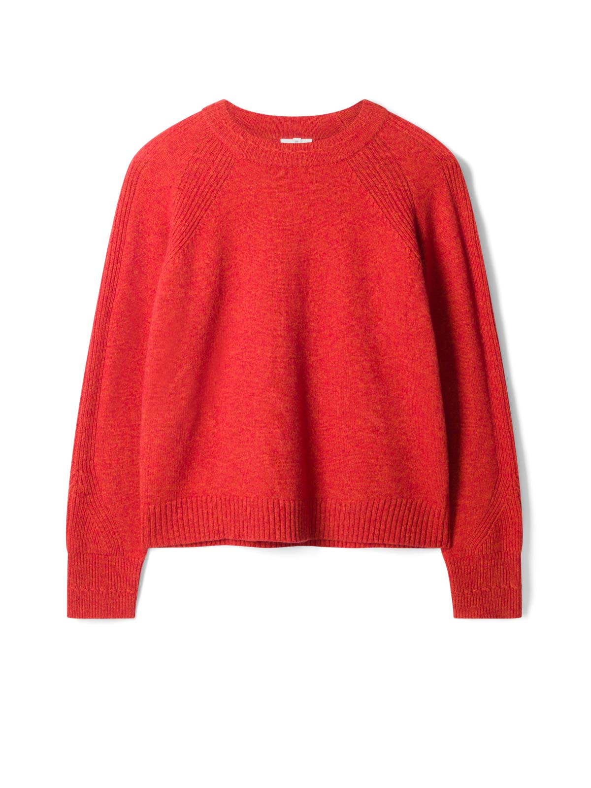 Celaeno Lambswool Funnel Neck Jumper - Dark Flame Orange