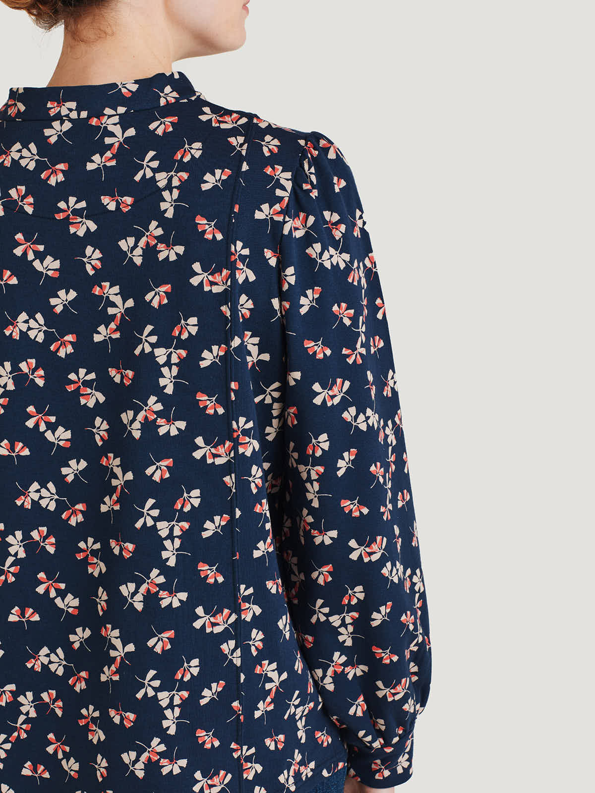 Aveline Organic Cotton Floral Sweatshirt - Navy