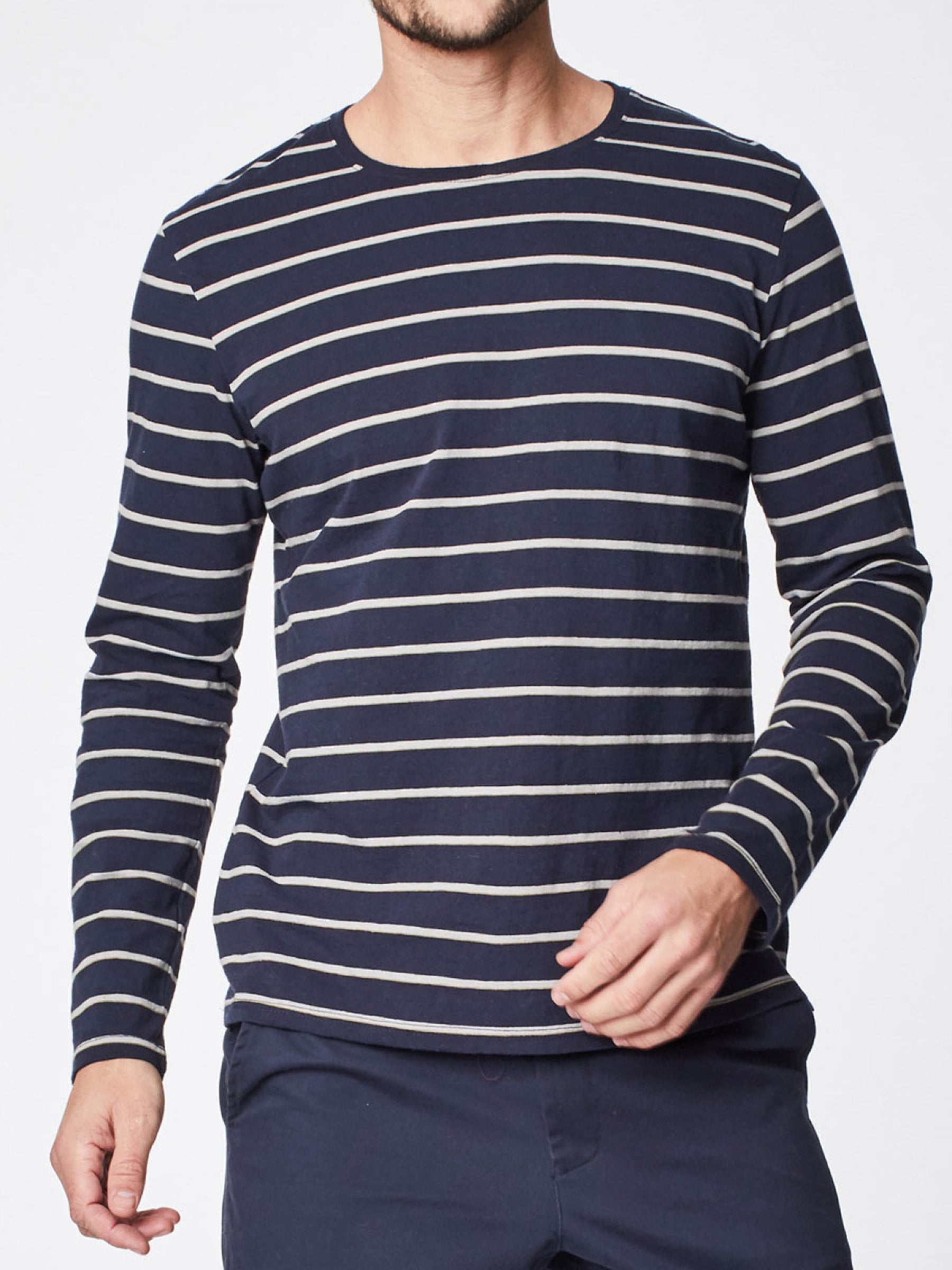 Filip Hemp Long Sleeve Striped Top