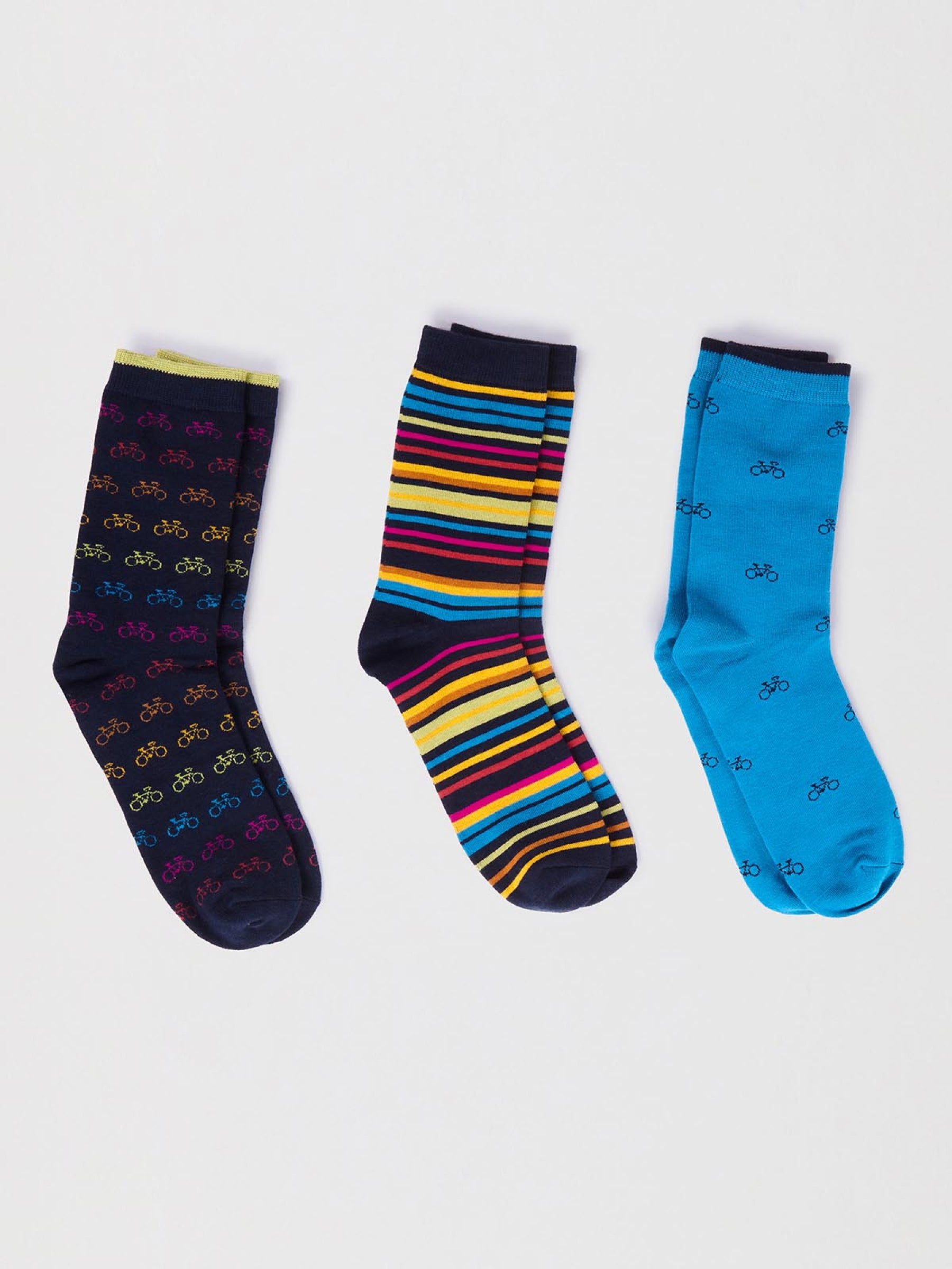 Brandon Bamboo Bike Pack Of Socks - Multi