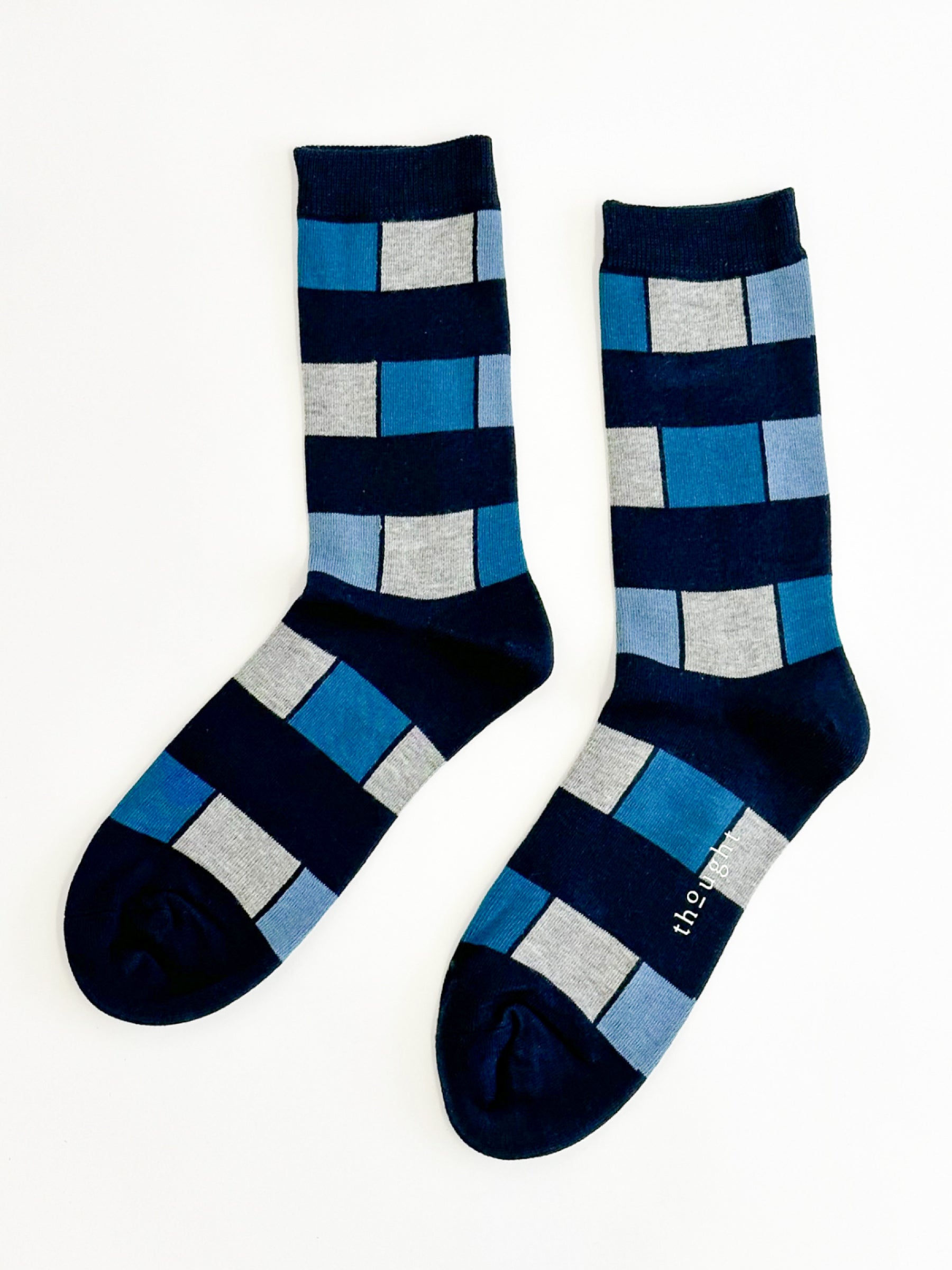 Geo Stripe Socks - Midnight Navy