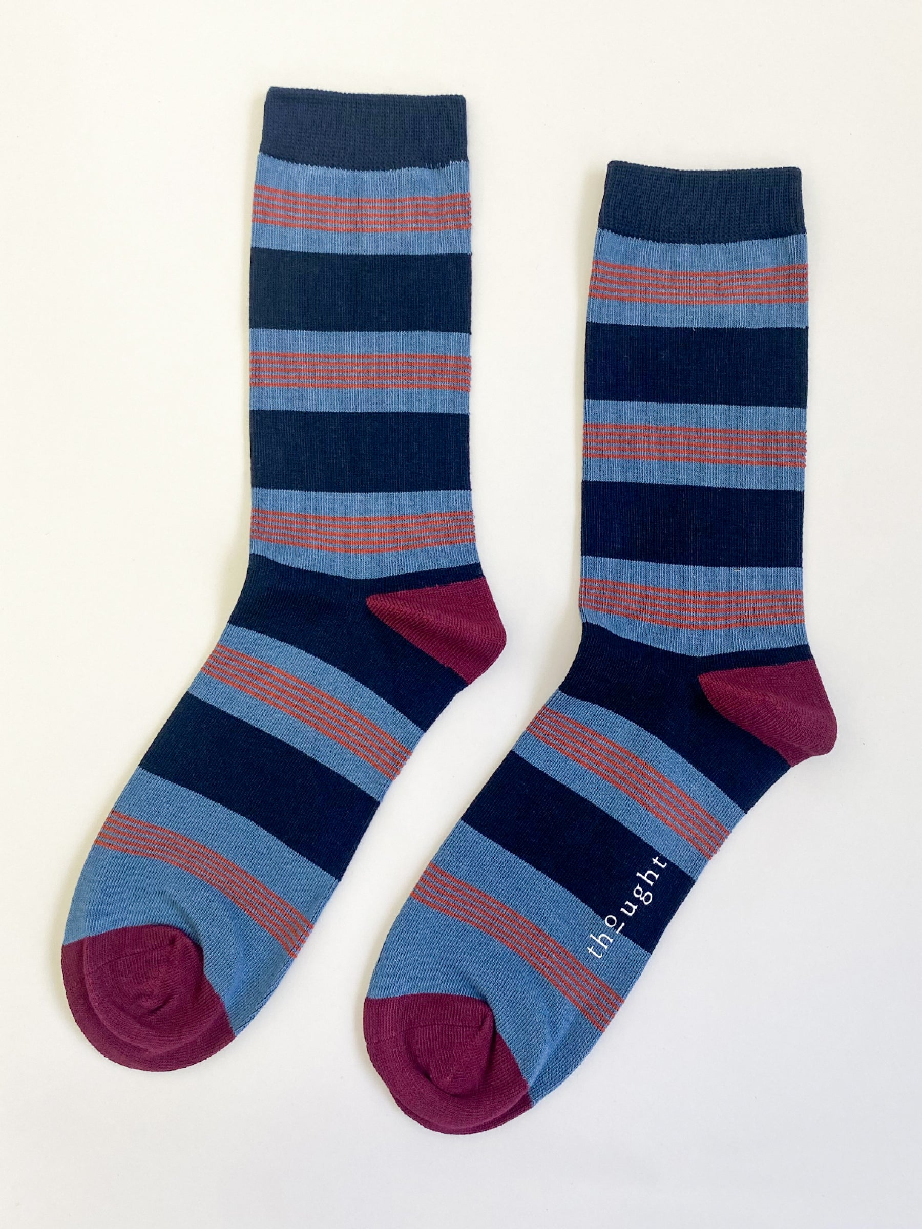 Jesper Stripe Socks - Ash Blue