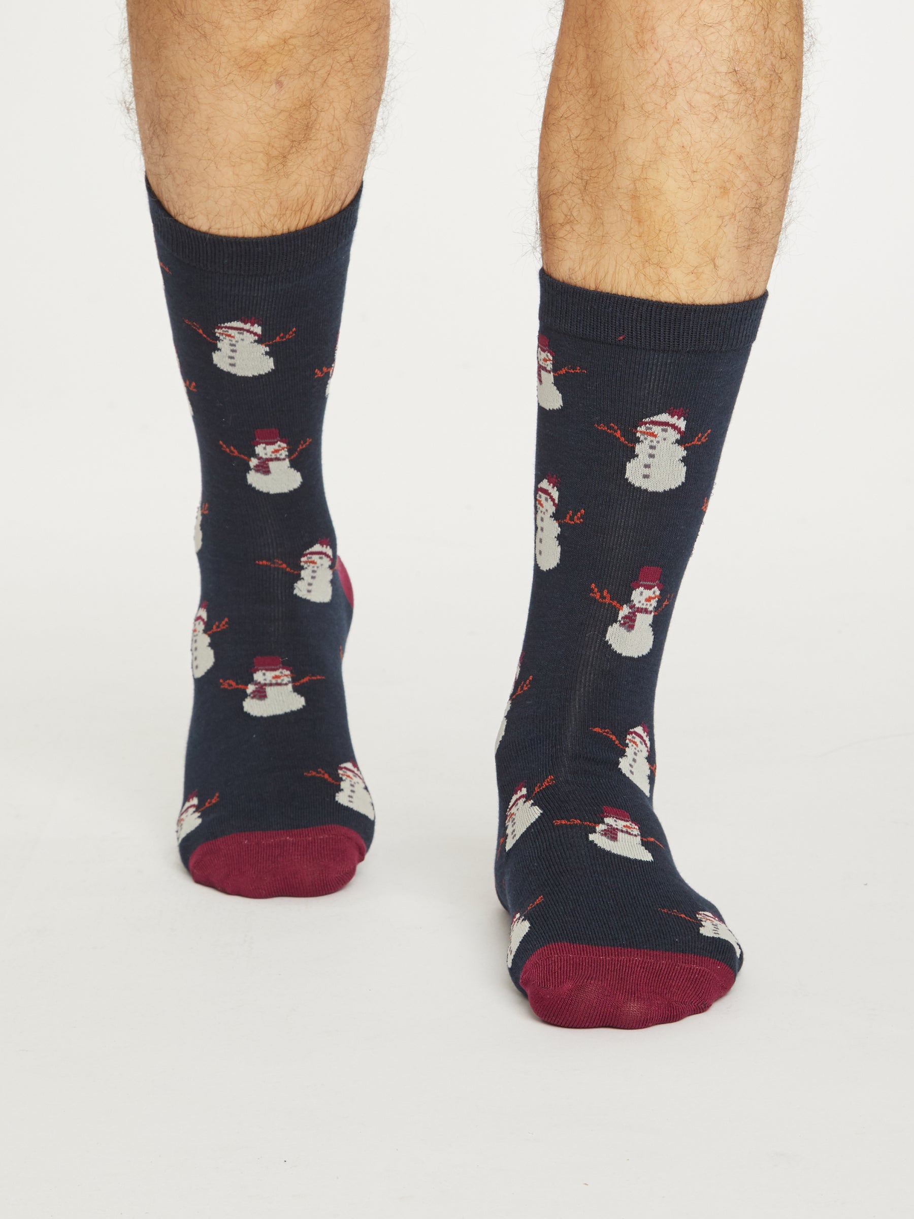 Snowman Socks - Midnight Navy