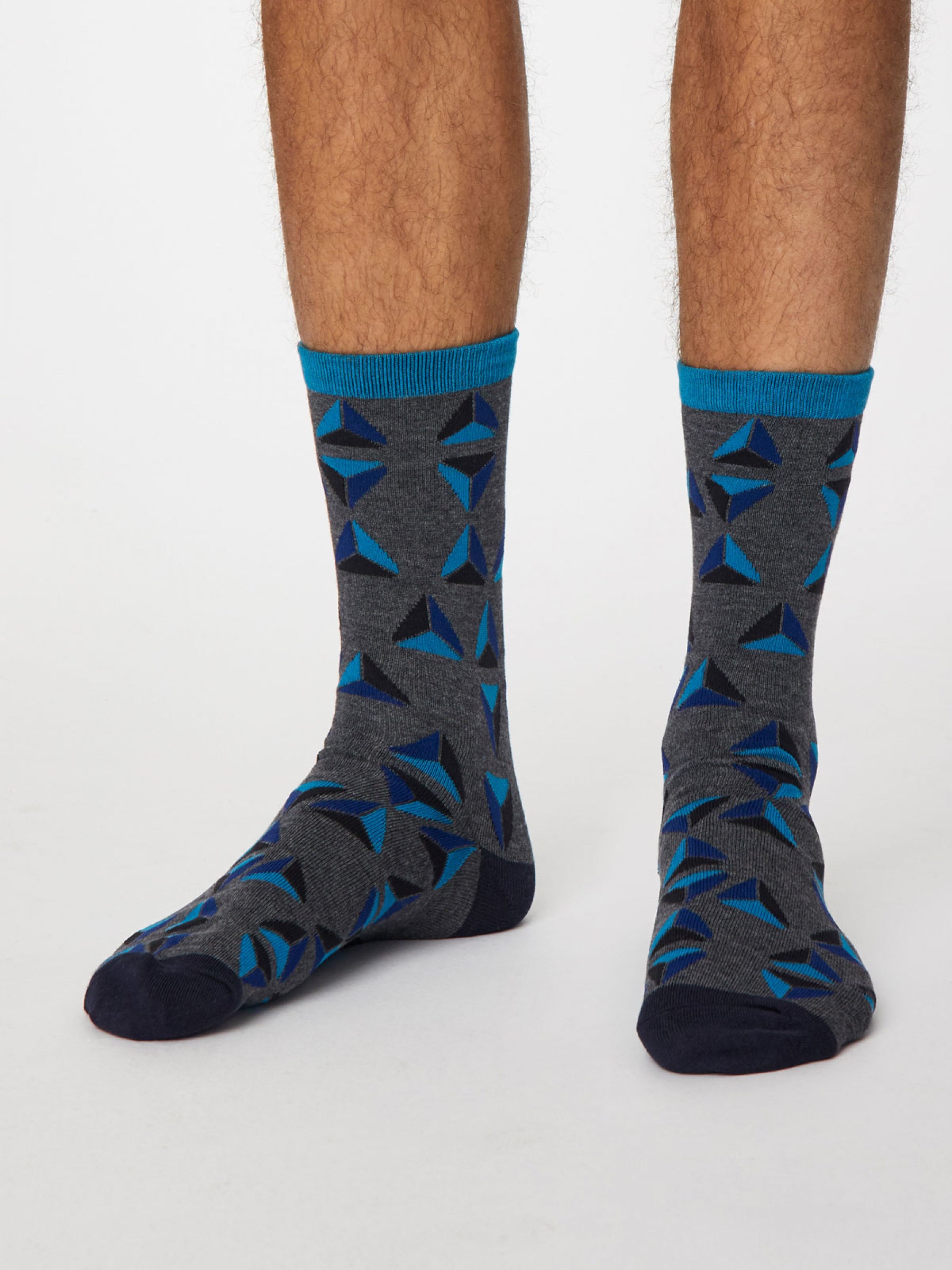 Geometrico Socks - Dark Grey Marle