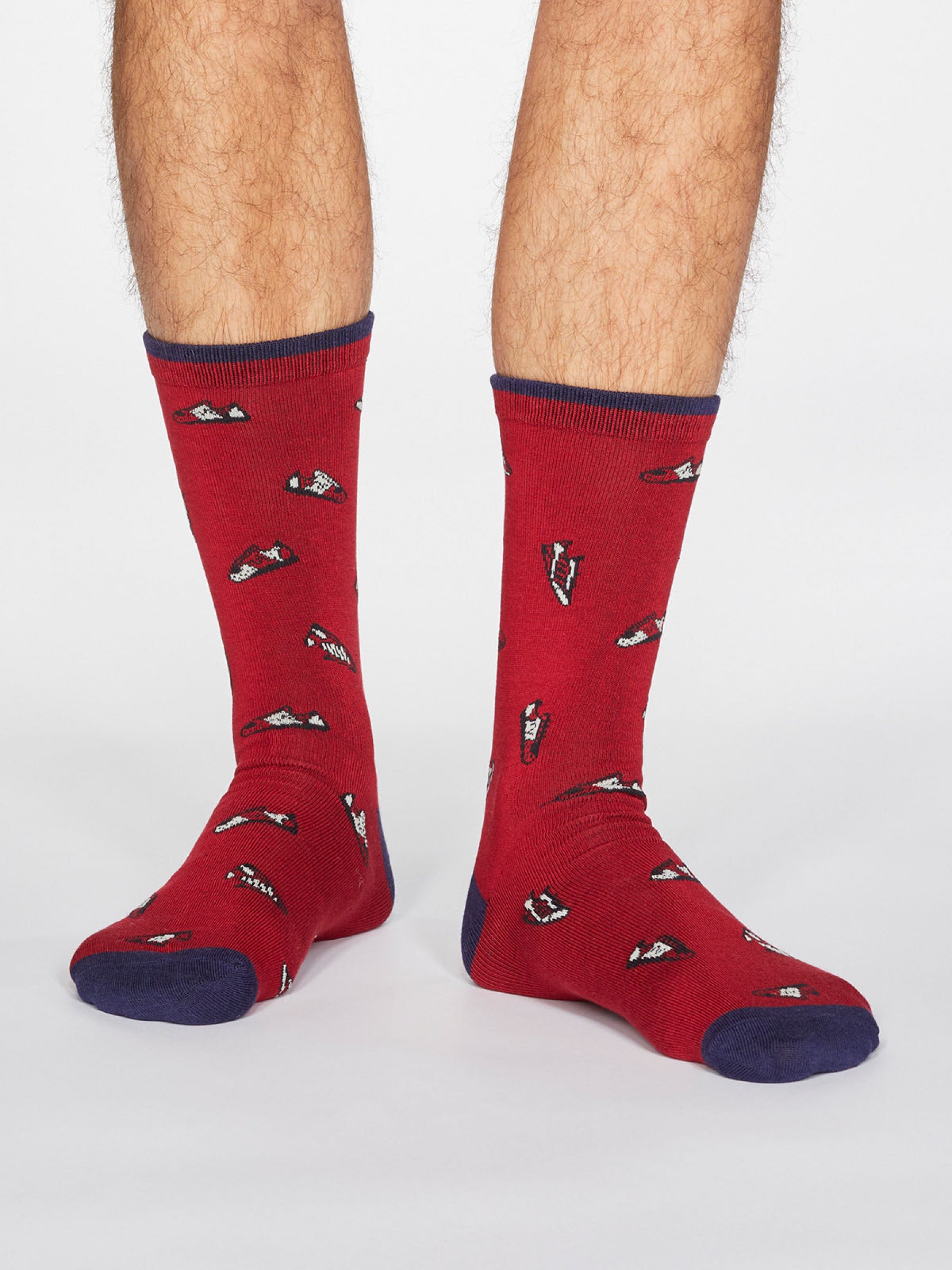 Aiden Trainer Socks - Berry Red