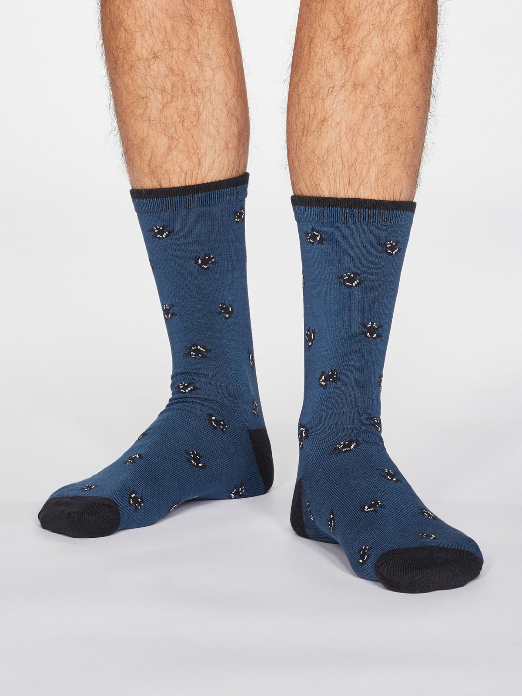 Wesley Frog Socks - Denim Blue