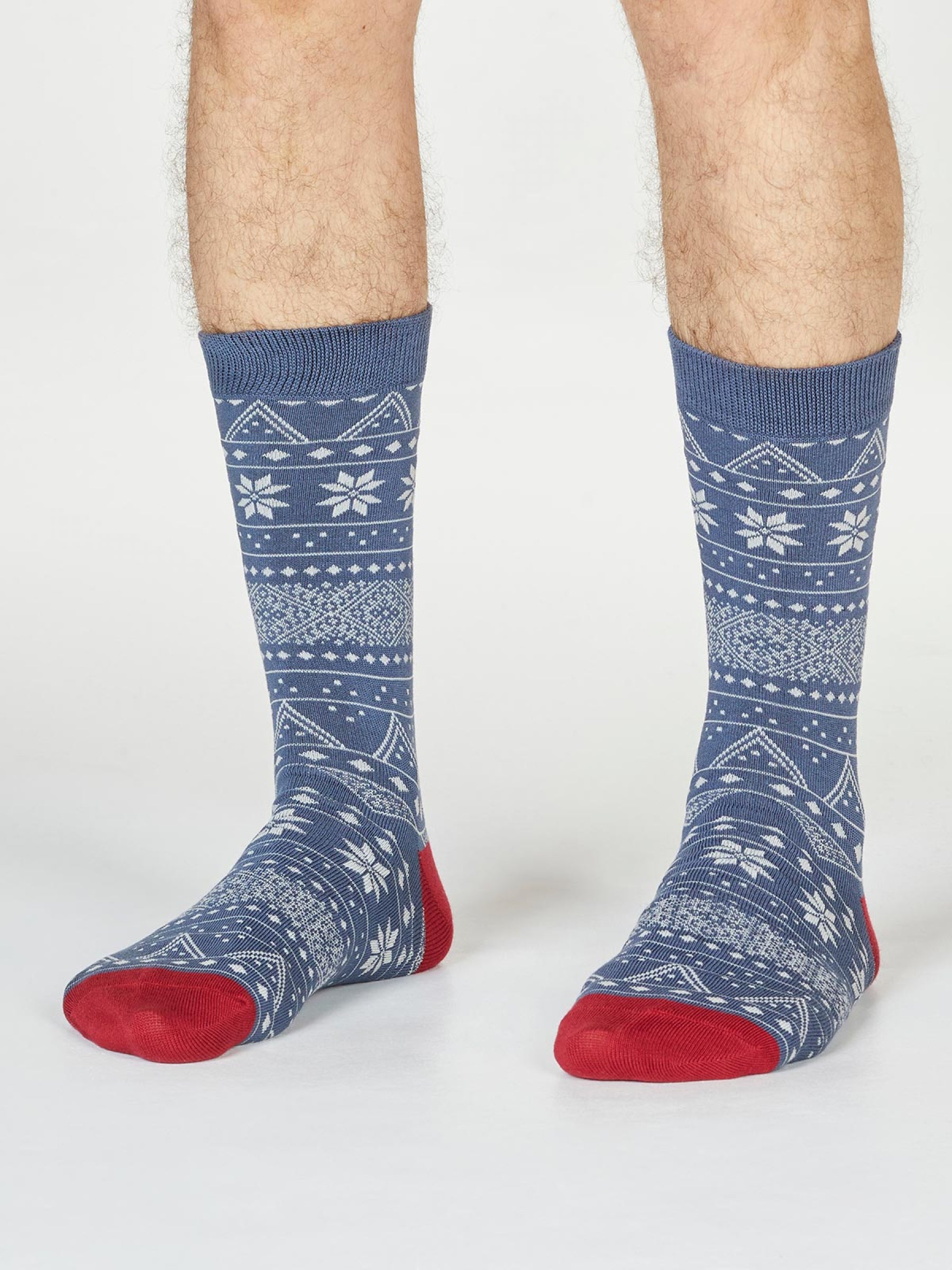 OLWIN FAIRISLE SOCKS - BLUE SLATE