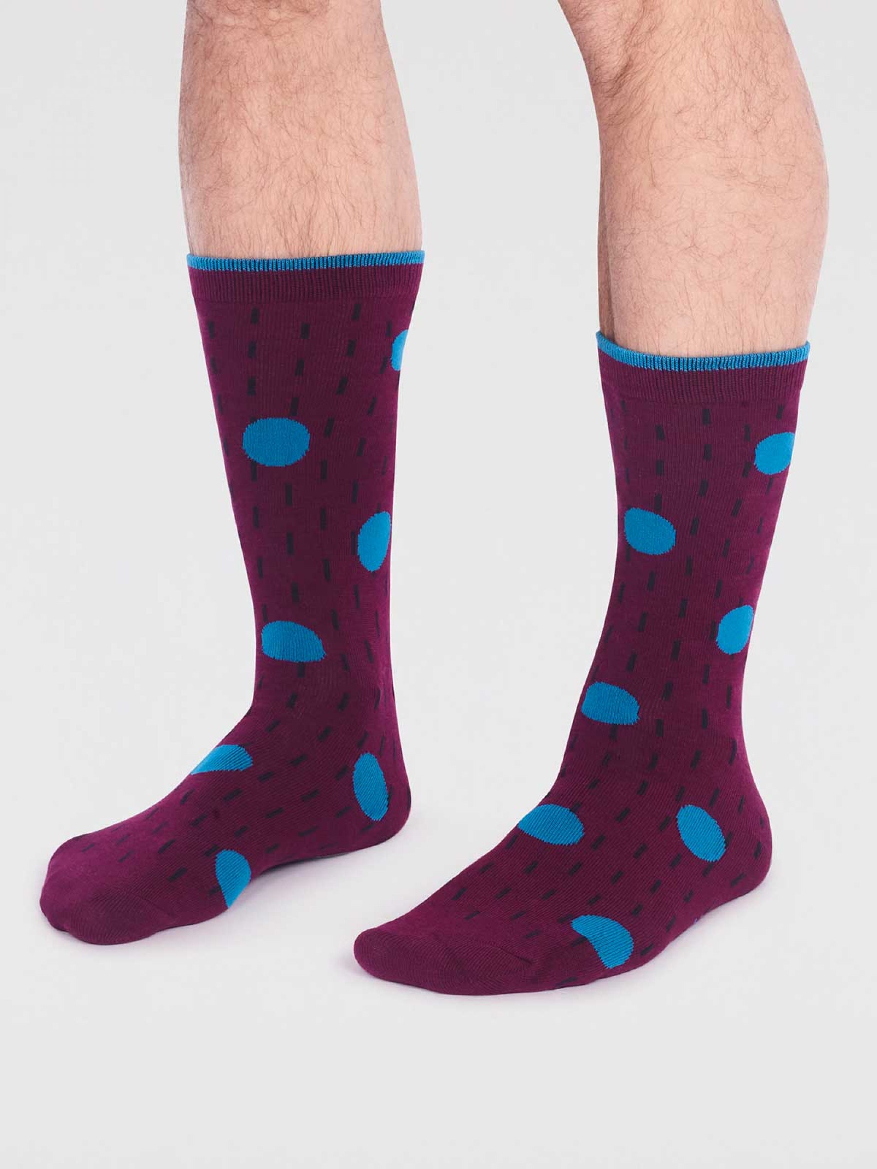 Leroy Bamboo Spot Socks - Plum Purple