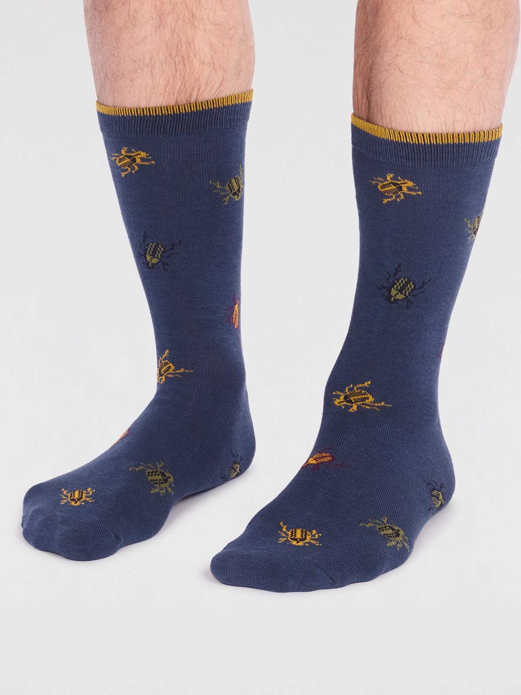 Brody Bamboo Bug Socks - Slate Blue