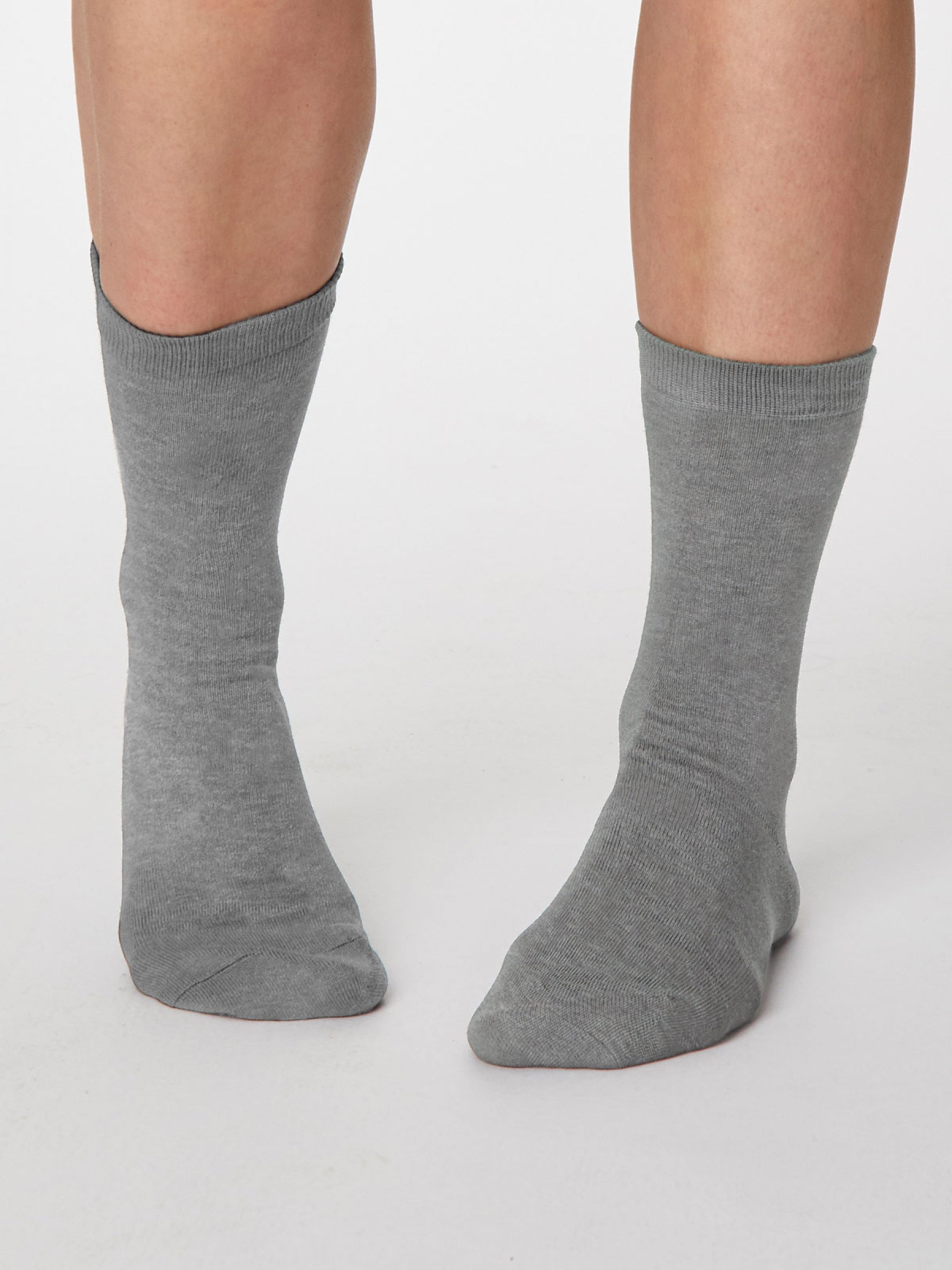 Solid Jackie Socks - Mid Grey Marle