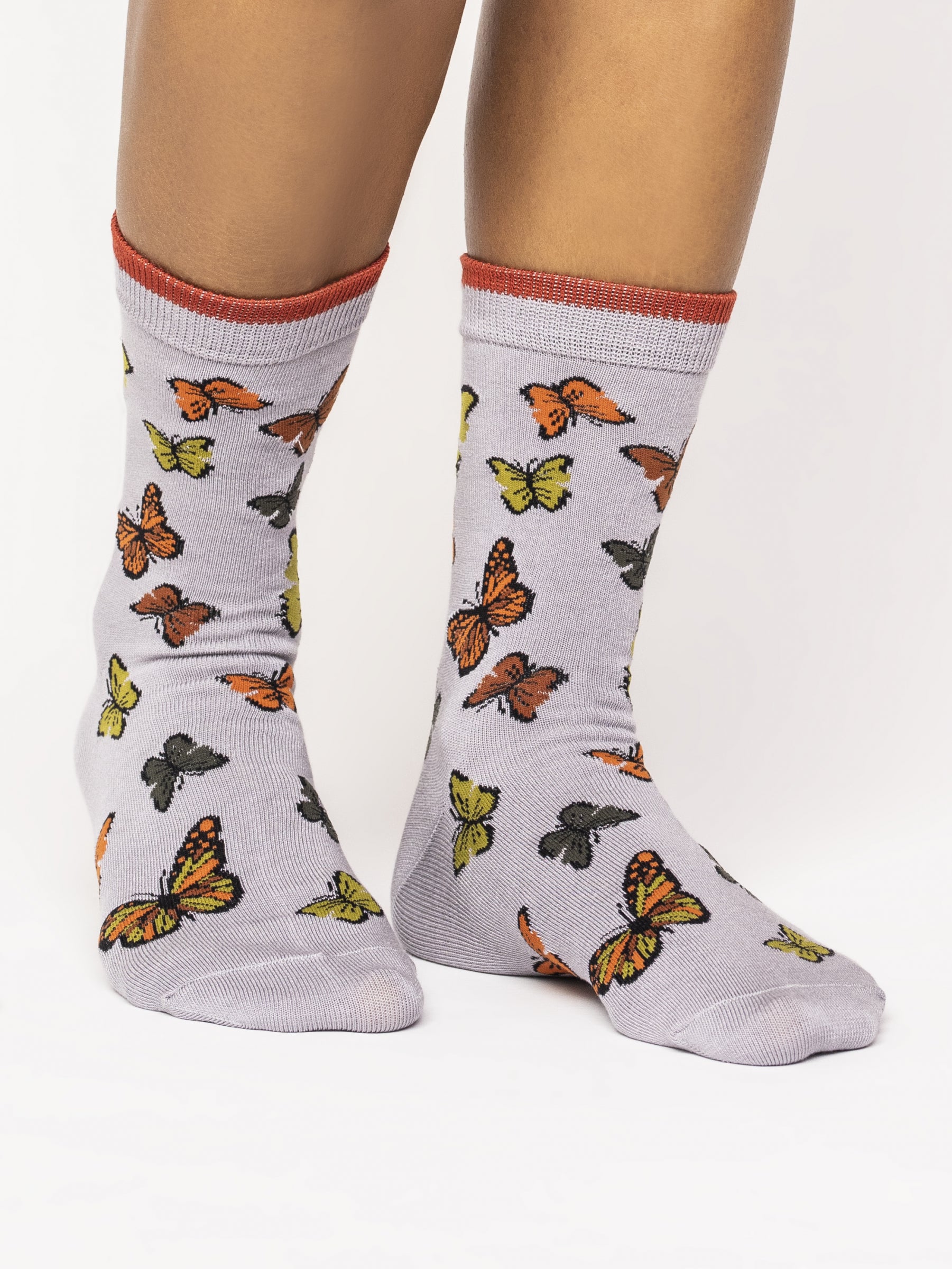 Butterfly Socks - Pebble Grey