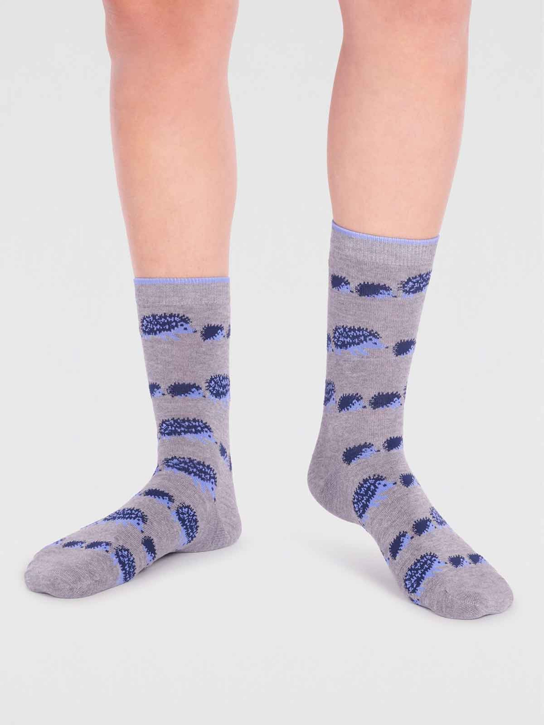 Hadley Bamboo Hedgehog Socks  - Grey Marle