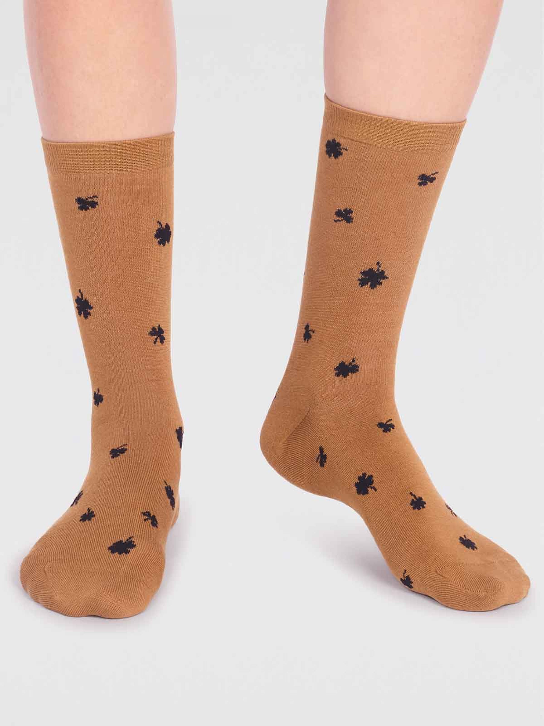 Niamh Bamboo Clover Socks - Straw Yellow