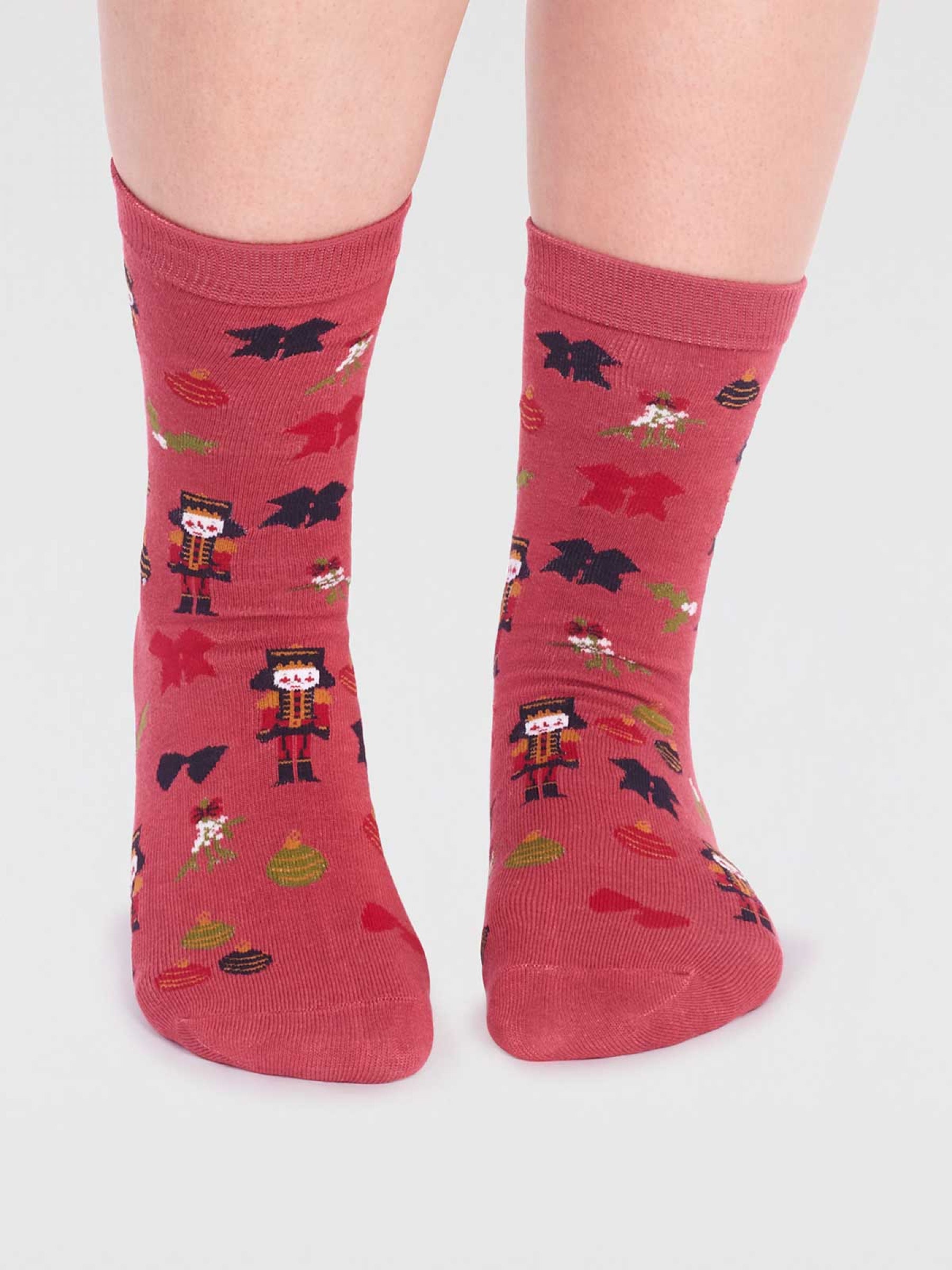 Clara Bamboo Nutcracker Sock - Brick Red