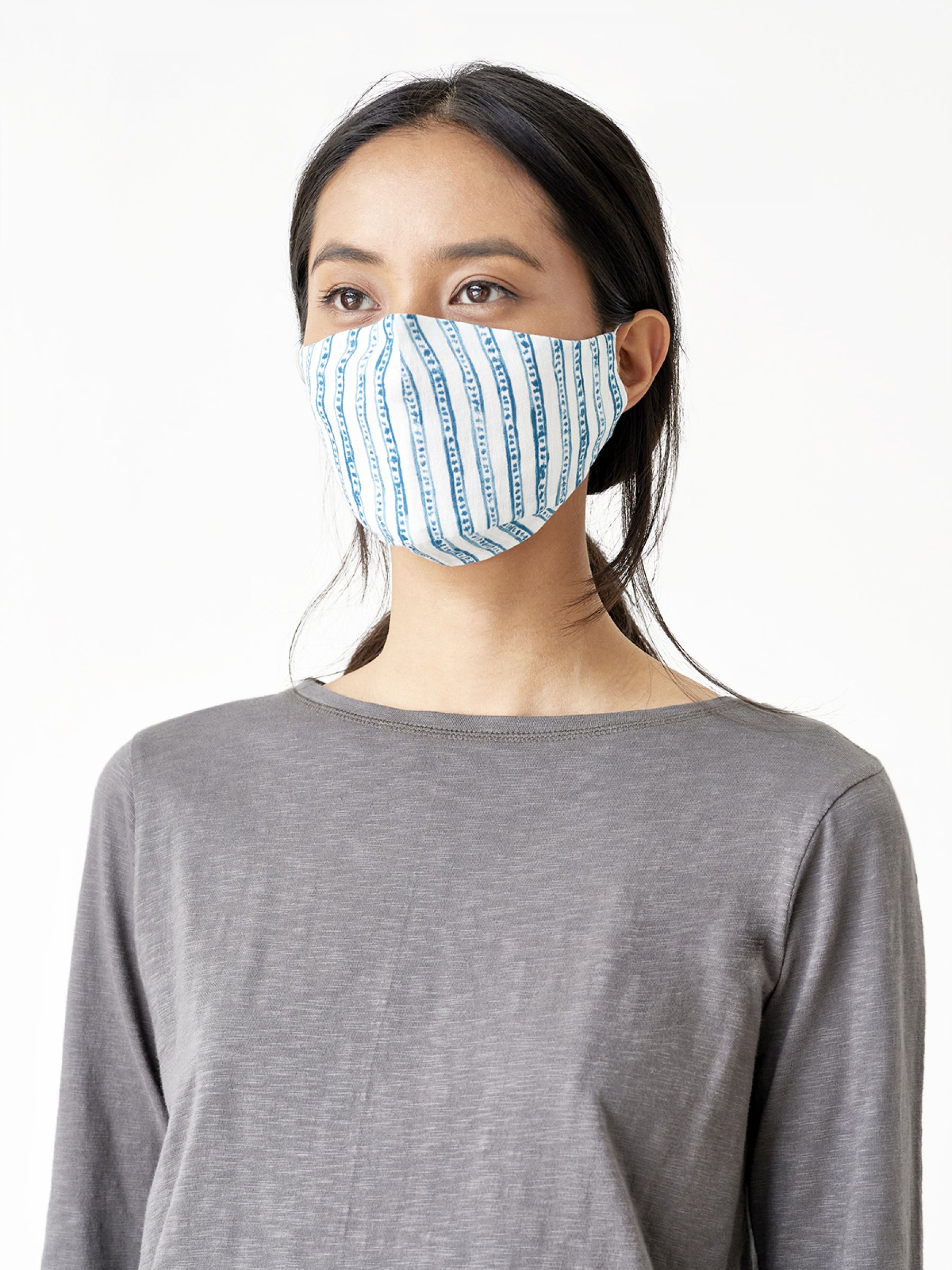 Organic Cotton Printed Face Mask - Gallone Blue