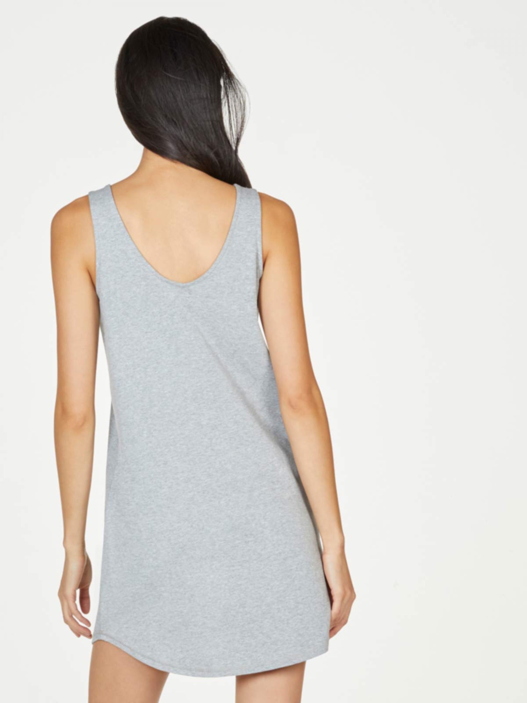 Organic Cotton Essential Slip Dress - Grey Marl