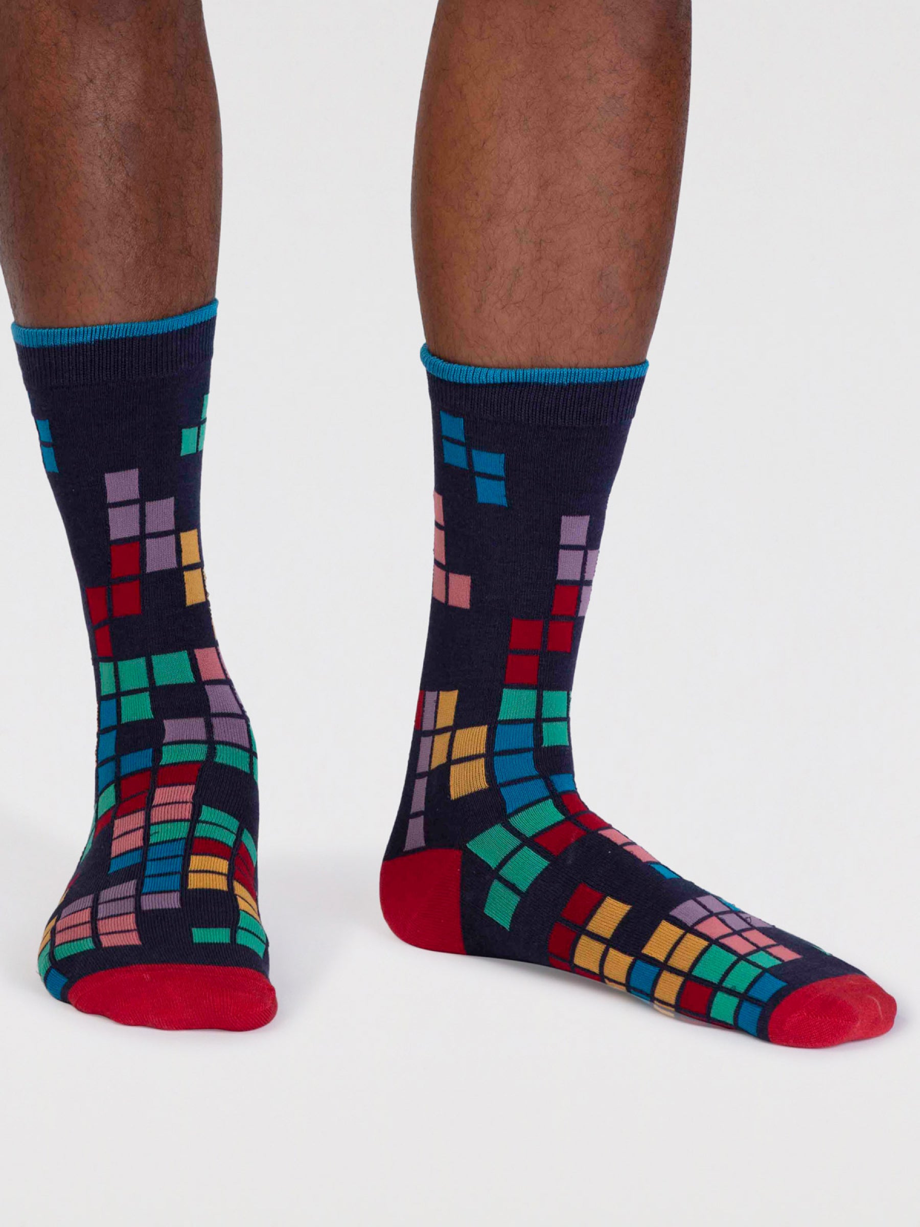 Lucas Bamboo Arcade Socks. - Indigo Blue