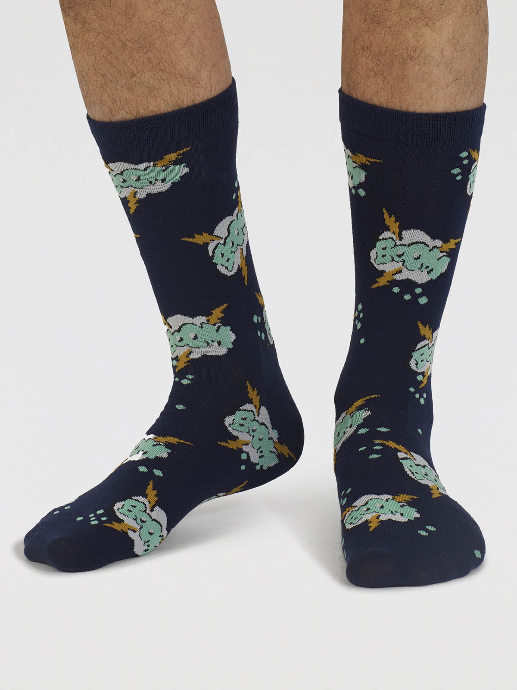 Tayler Art Pop Organic Cotton Socks - Navy