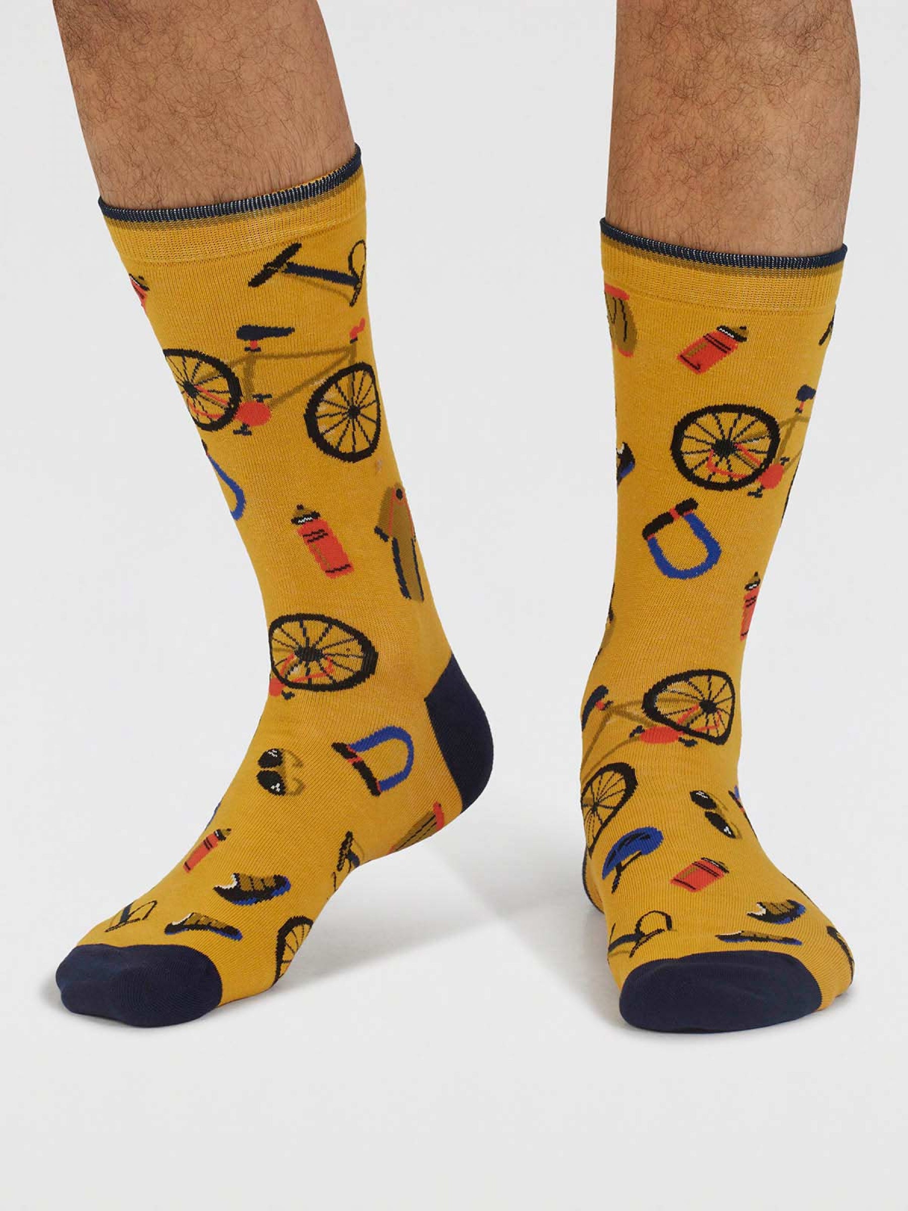 Griffen Bike Parts Organic Cotton Socks - Cumin Yellow