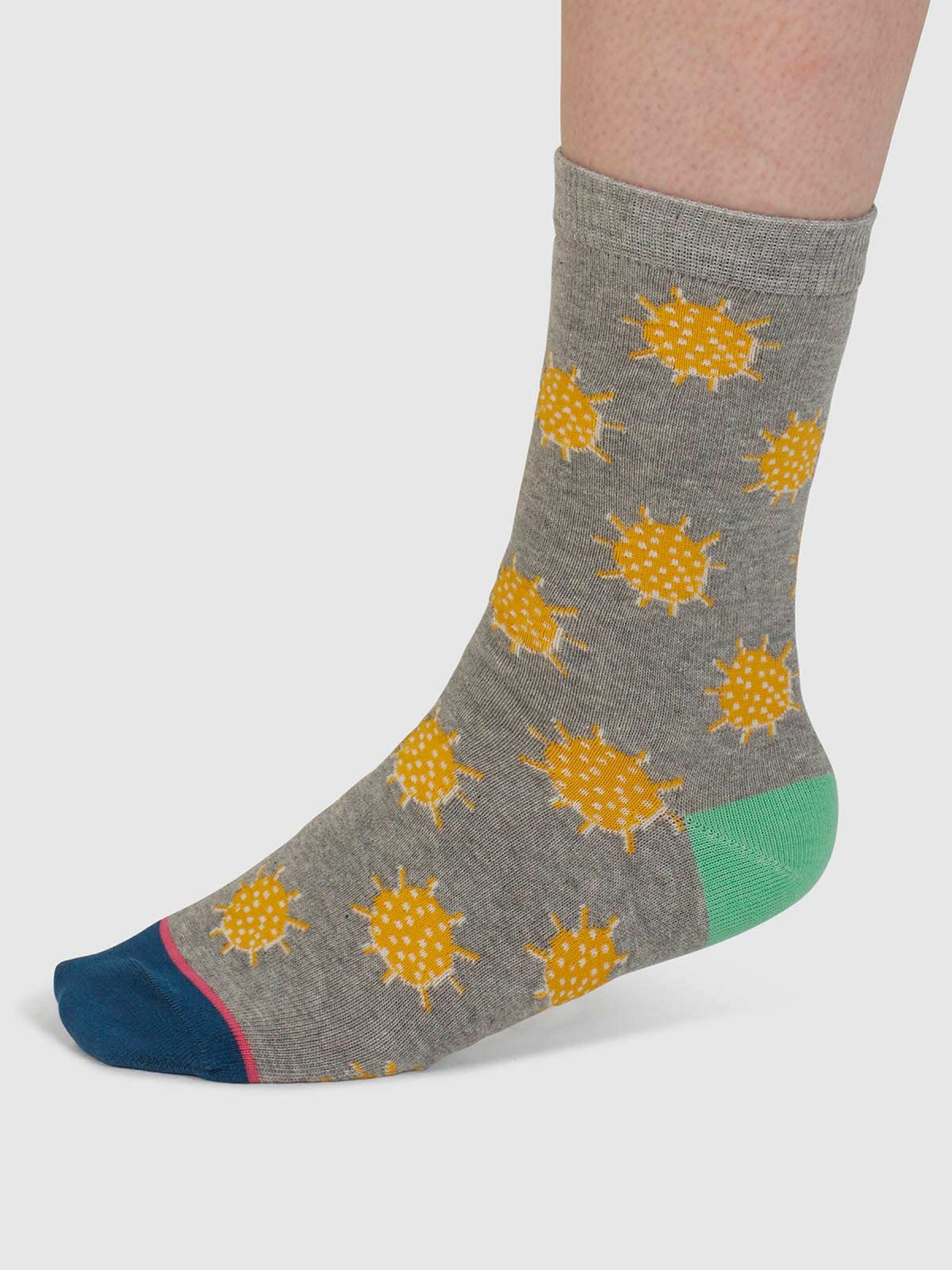 Oriane Weather Organic Cotton Socks - Mid Grey Marle