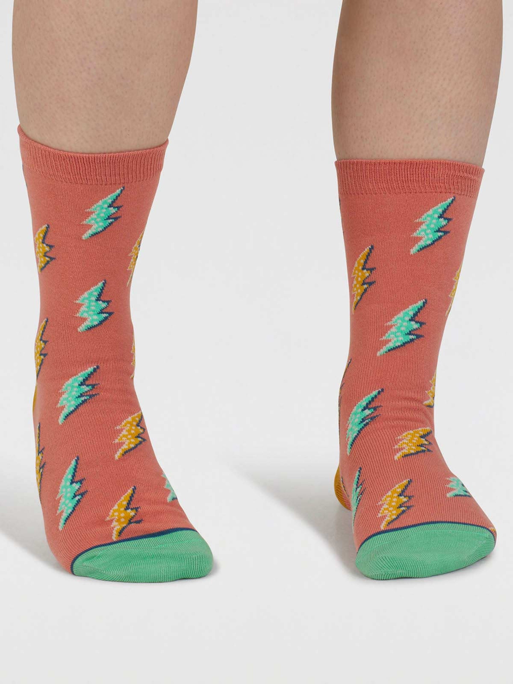 Oriane Weather Organic Cotton Socks - Coral Orange