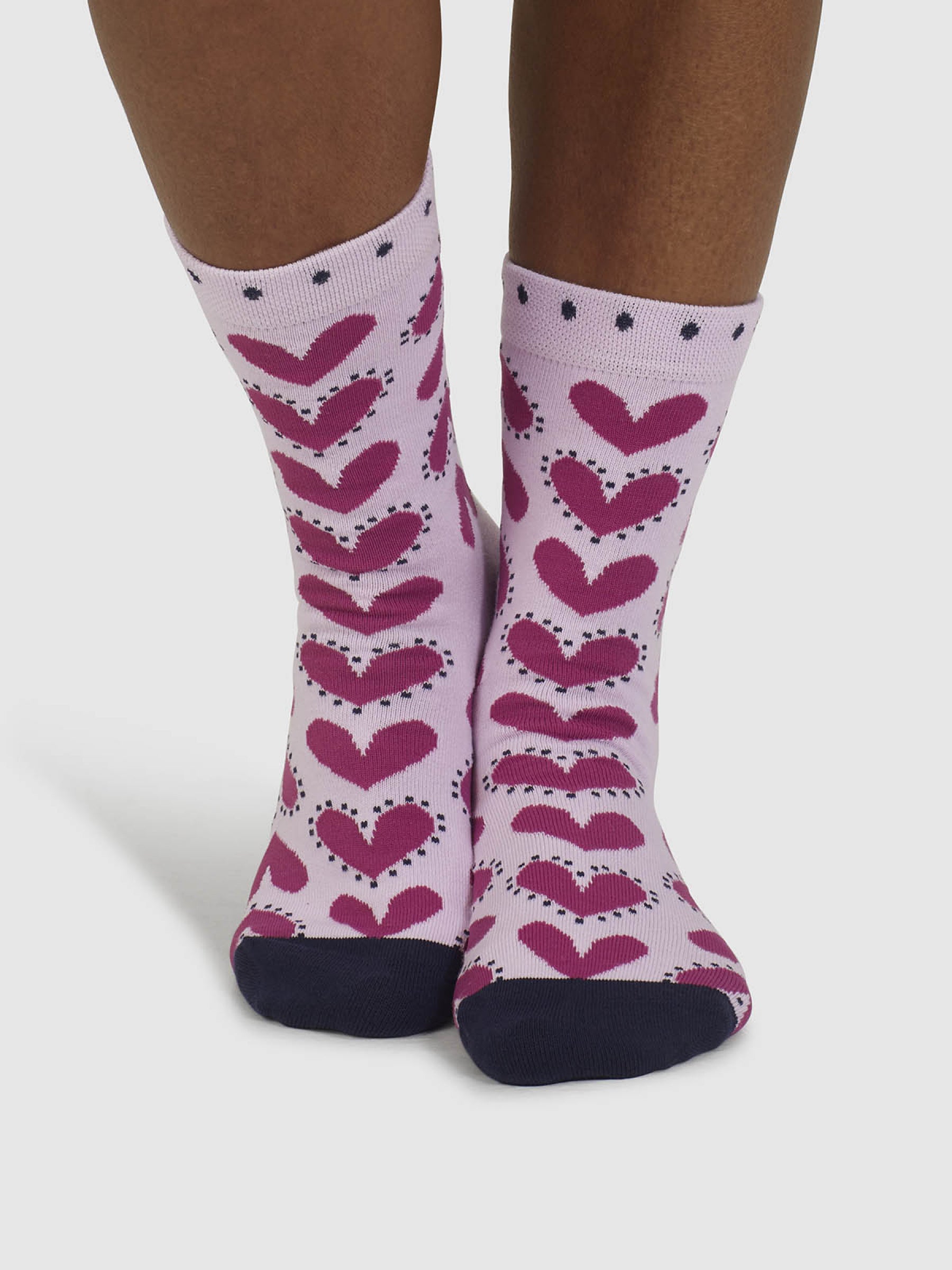 Tyas Heart Organic Cotton Socks - Dusk Lilac