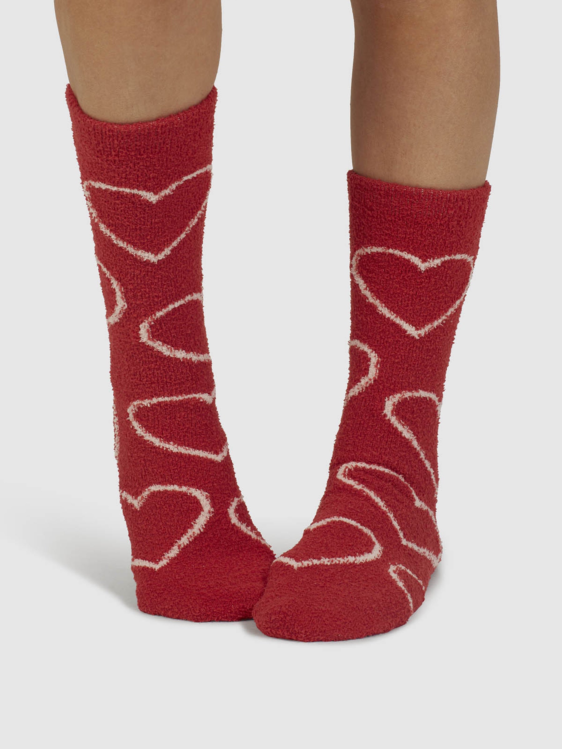 Marjorie Fluffy Bed Socks - Poppy Red