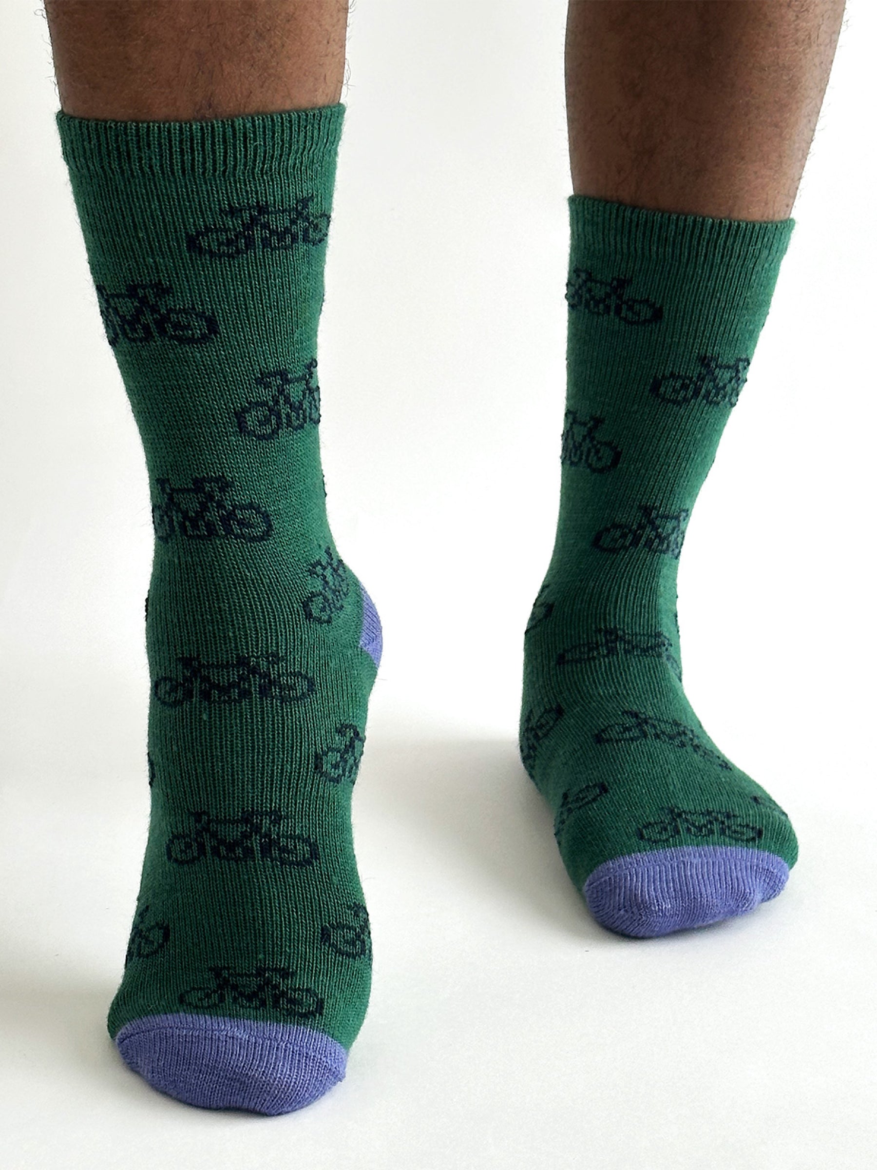 Erskine Bike Wool Socks - Dark Green