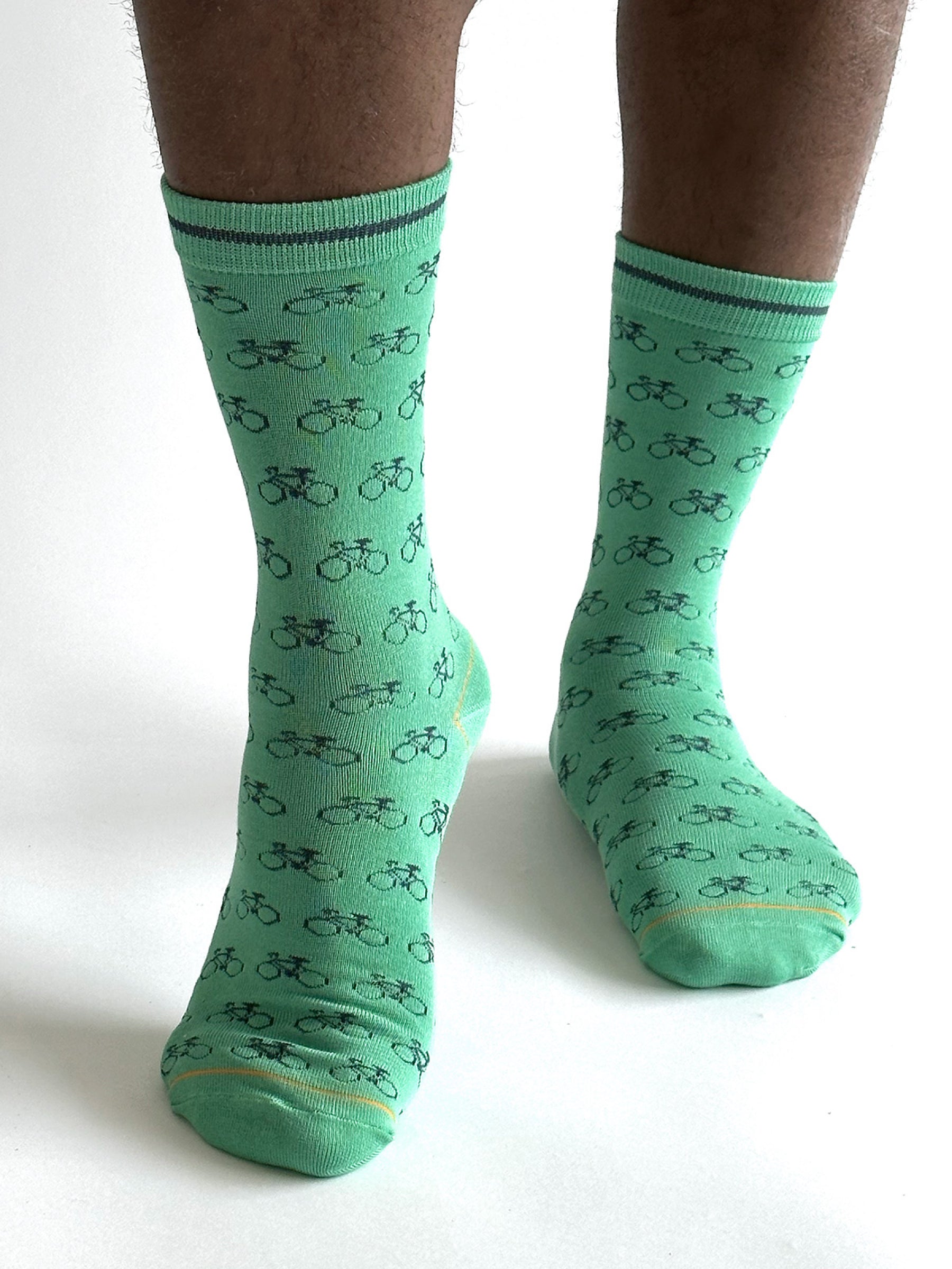 Peyton Bike Bamboo Socks - Bright Green