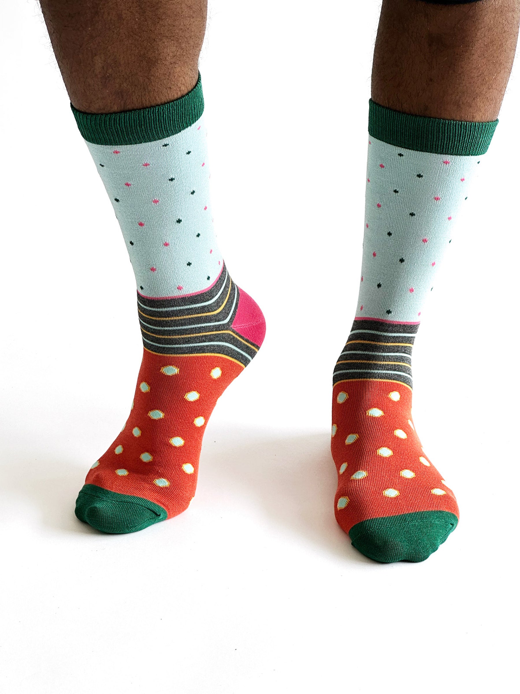 Conall Spot Bamboo Socks - Light Blue