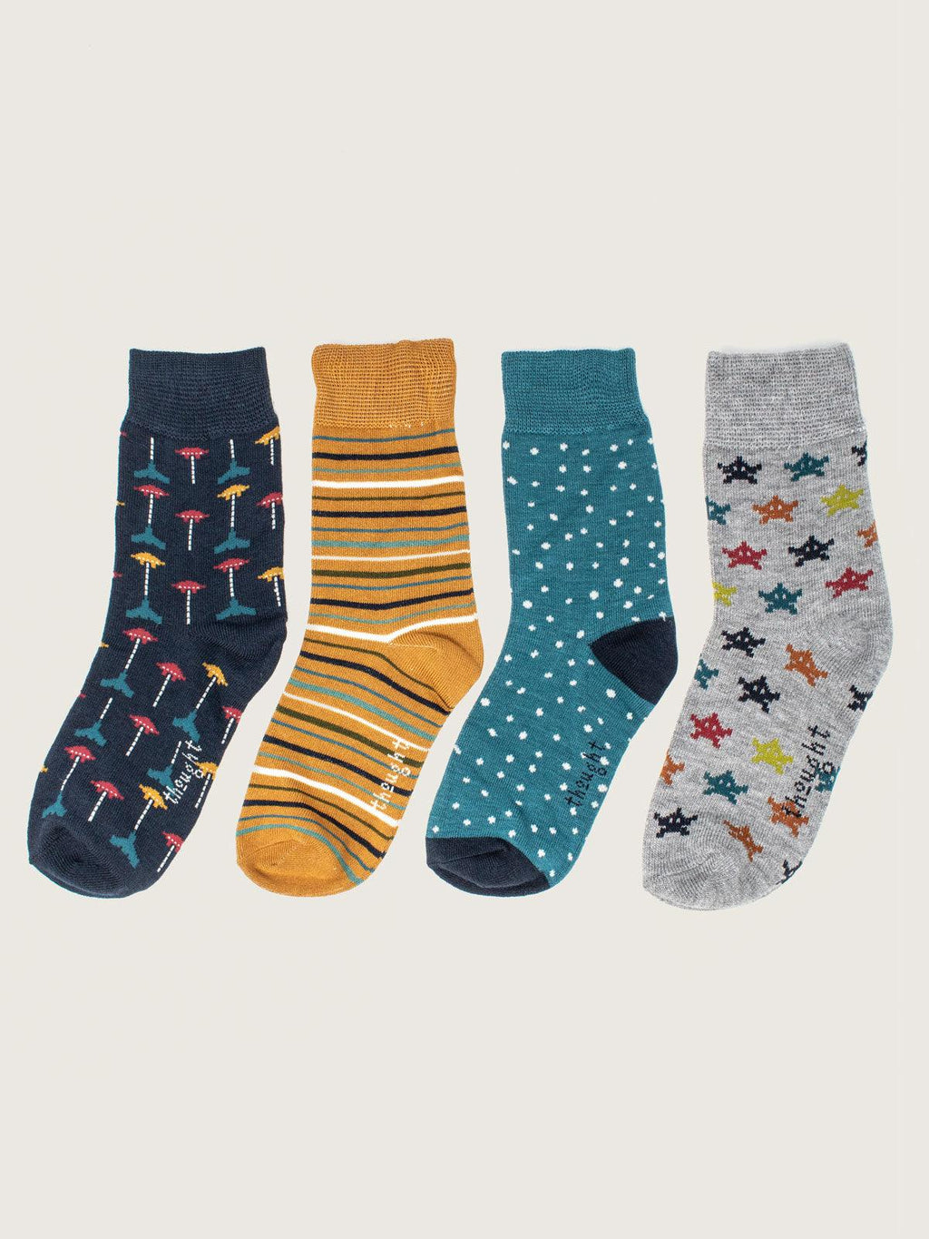 Retro Arcade Games Bamboo Organic Cotton 4 Pack Baby Socks Gift Box