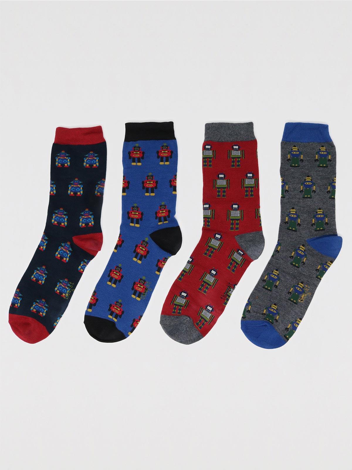 Herman Robot Sock Box - Multi - Thought Clothing UK