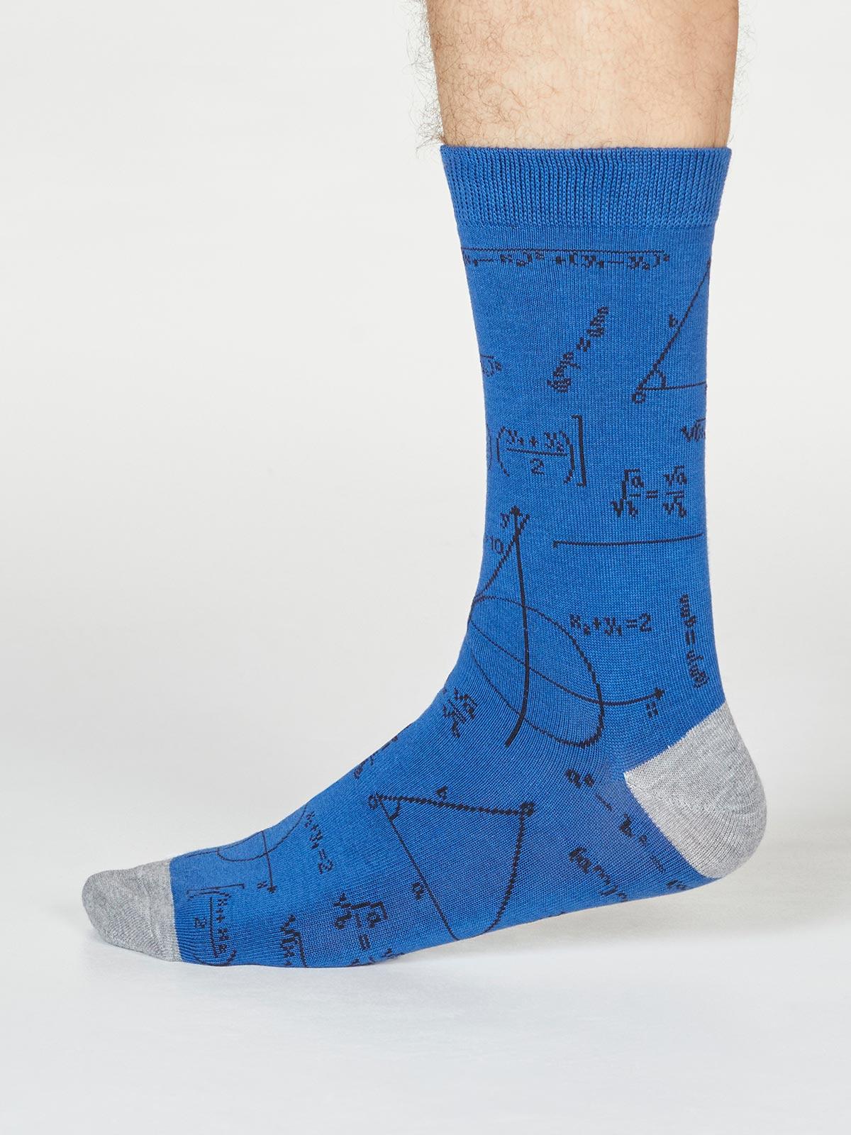 Theron Algebra Socks - Cobalt Blue - Thought Clothing UK