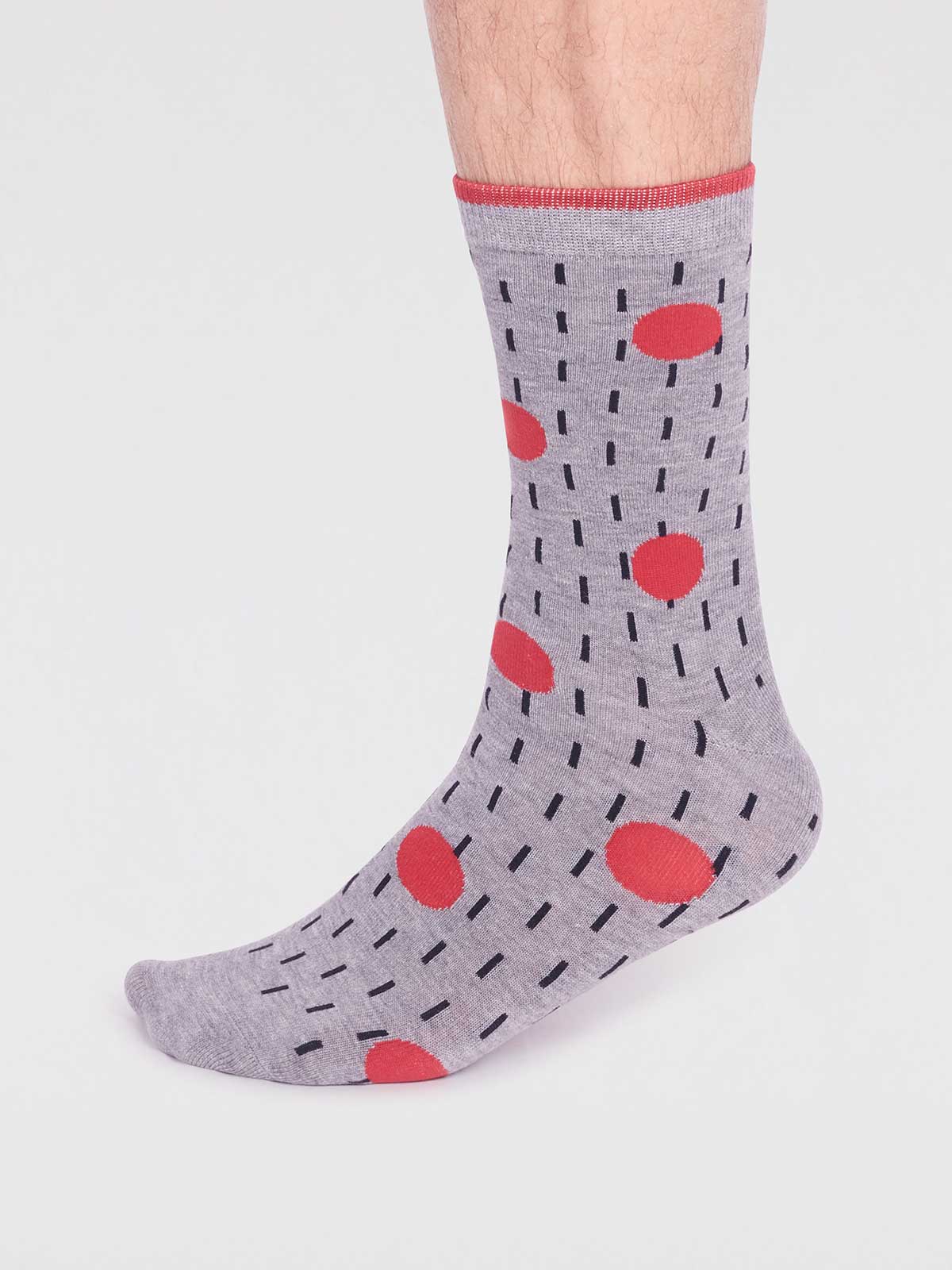 Leroy Bamboo Spot Socks - Grey Marle