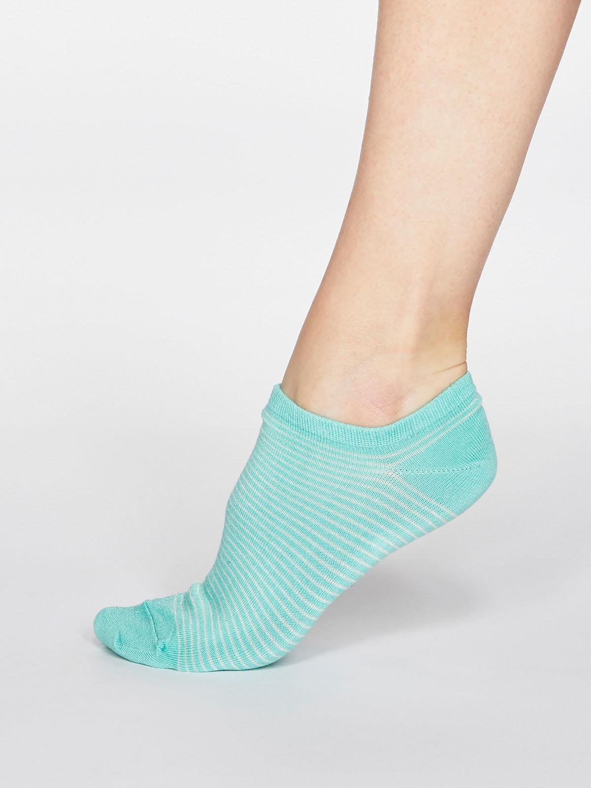 Peggy Stripe Socks - Jade Green - Thought Clothing UK