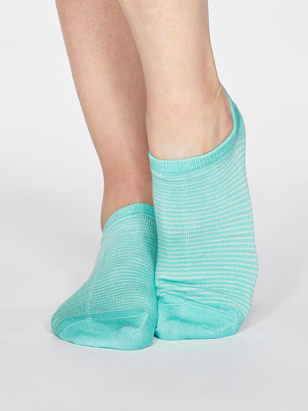 Peggy Stripe Socks - Jade Green - Thought Clothing UK