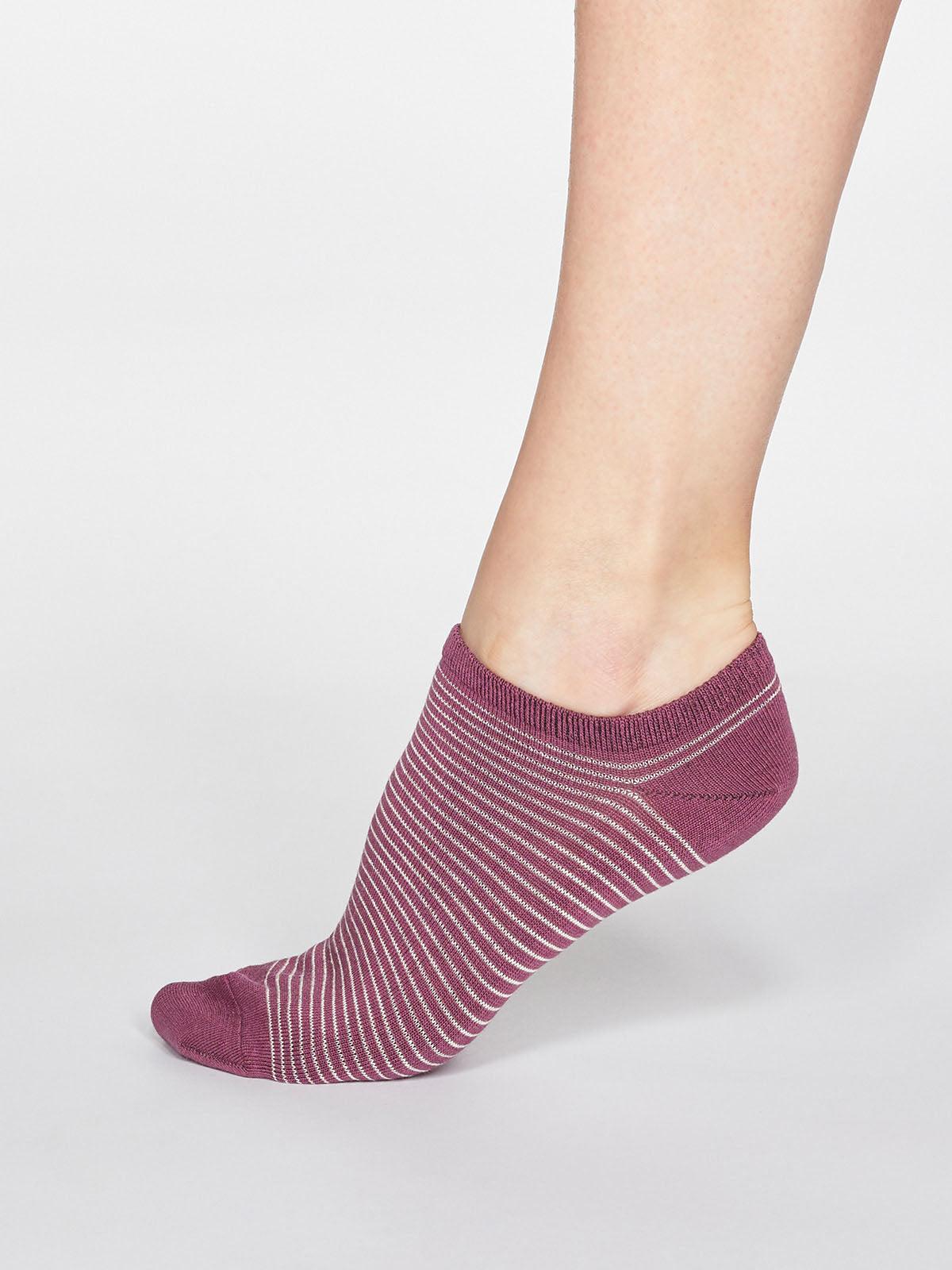 Peggy Stripe Socks - Mauve Pink - Thought Clothing UK