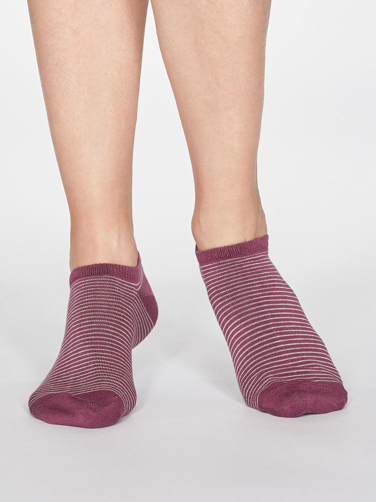 Peggy Stripe Socks - Mauve Pink - Thought Clothing UK