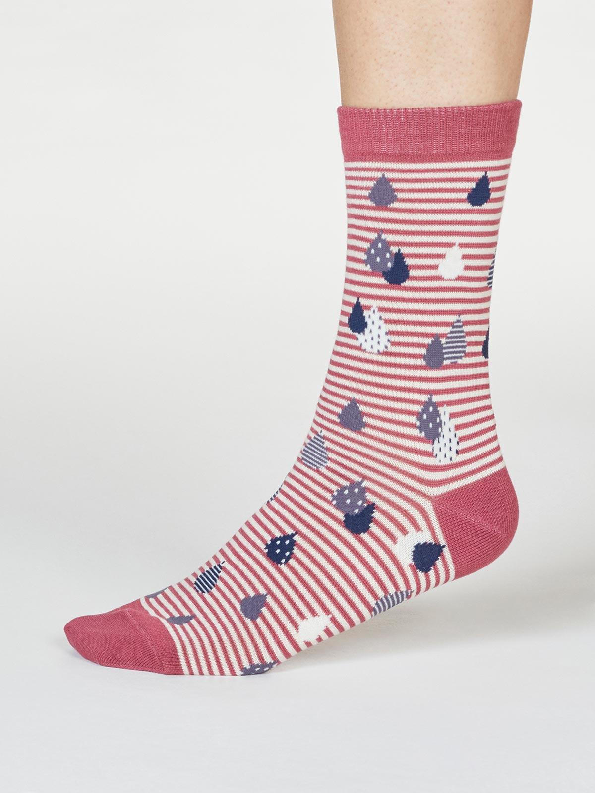 Juliette Raindrop Socks - Rose Pink - Thought Clothing UK