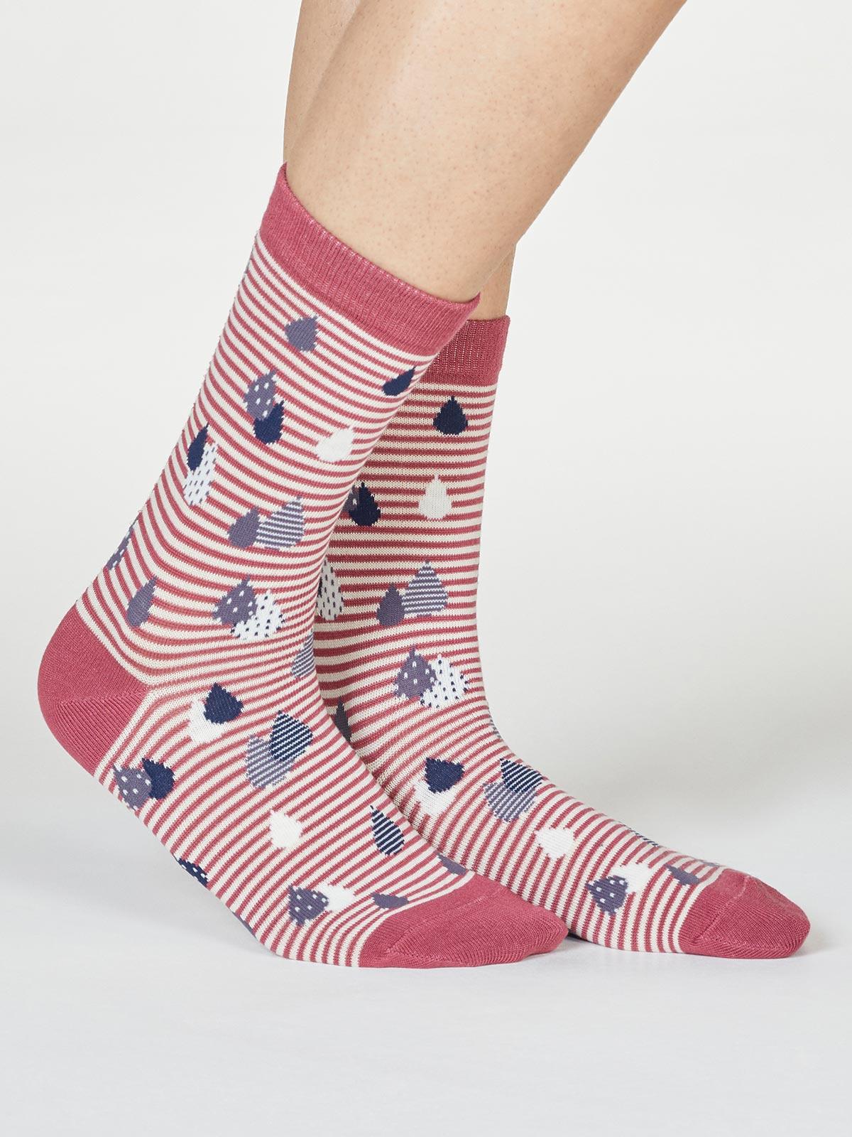 Juliette Raindrop Socks - Rose Pink - Thought Clothing UK