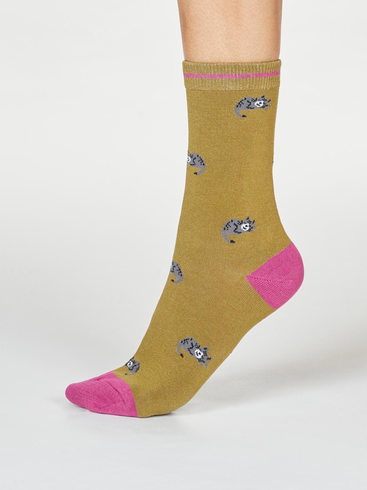 Lula Bamboo Cat Print Socks - Thought Clothing UK