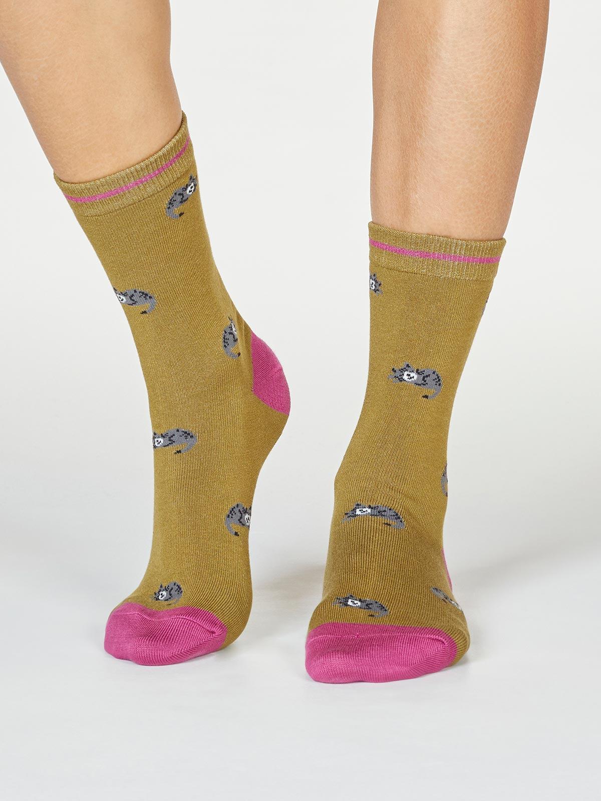 Lula Bamboo Cat Print Socks - Thought Clothing UK