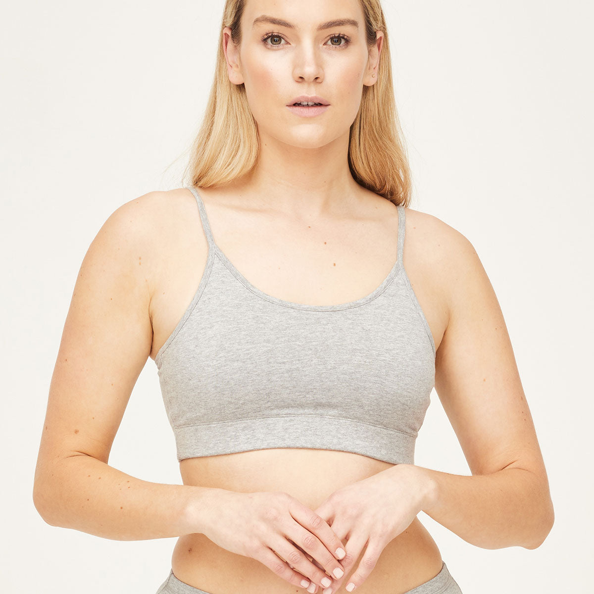 Thought Organic Cotton Jersey Triangle Bralette In Grey